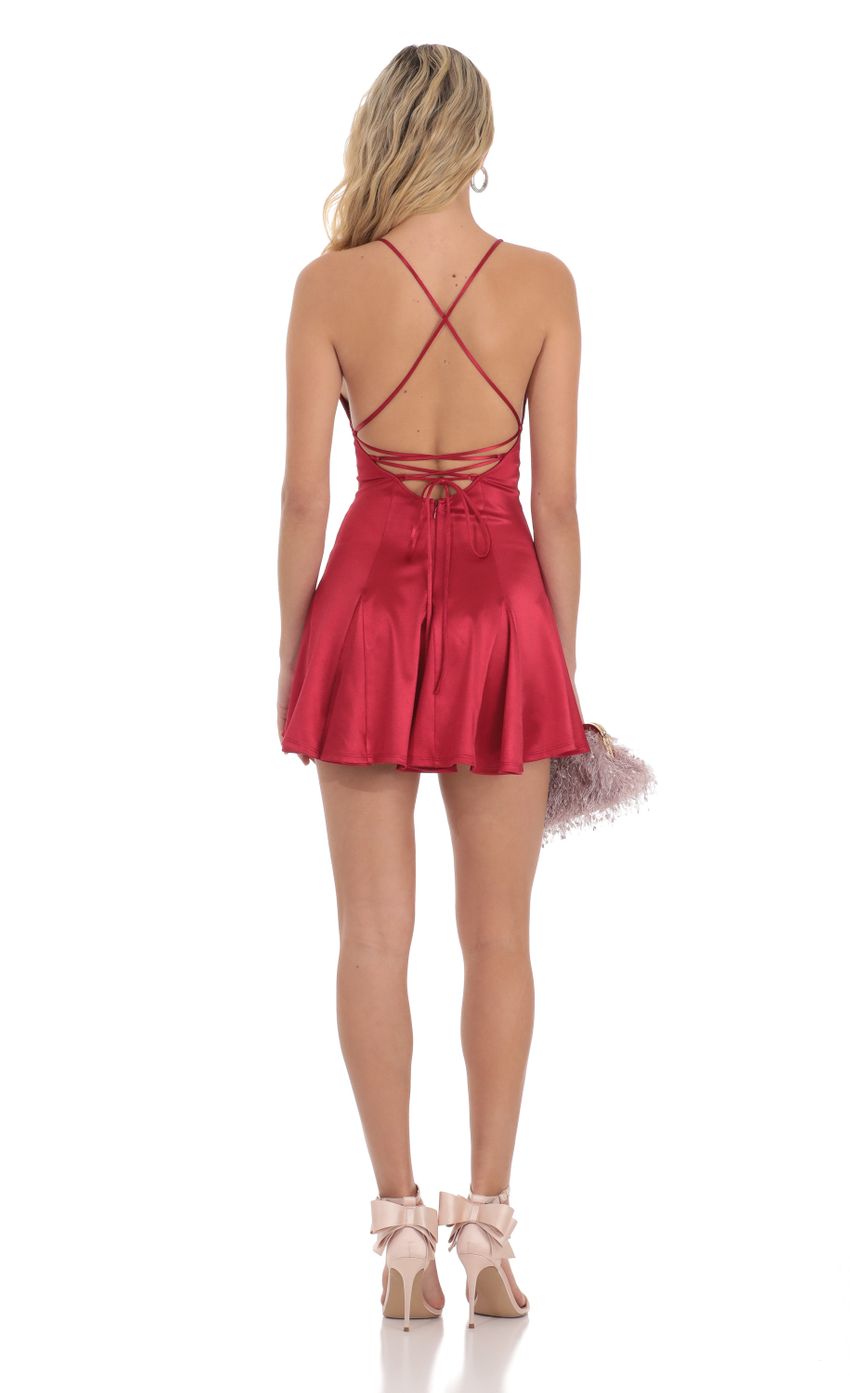 Satin A-line Dress in Red-Sunny Prom. All rights reserved.