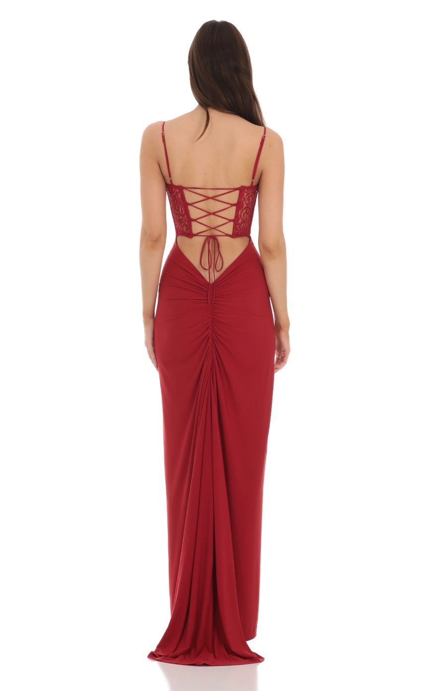 Sequin Lace Cutout Maxi Dress in Red-Sunny Prom. All rights reserved.