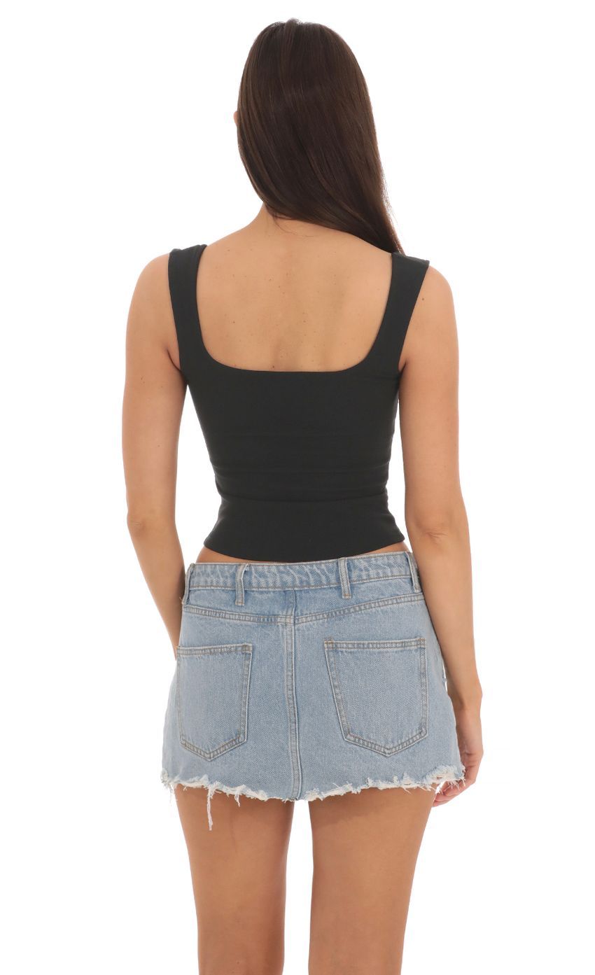 Scoop Tank Top in Black-Sunny Prom. All rights reserved.