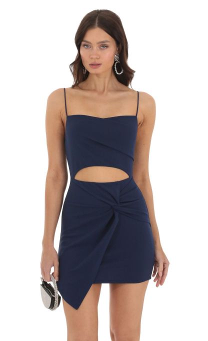 Twist Cutout Dress in Navy-Sunny Prom. All rights reserved.