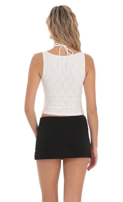 Strappy Lace Top in White-Sunny Prom. All rights reserved.