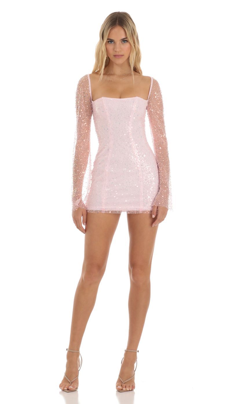 Sequin Corset Dress in Pink-Sunny Prom. All rights reserved.