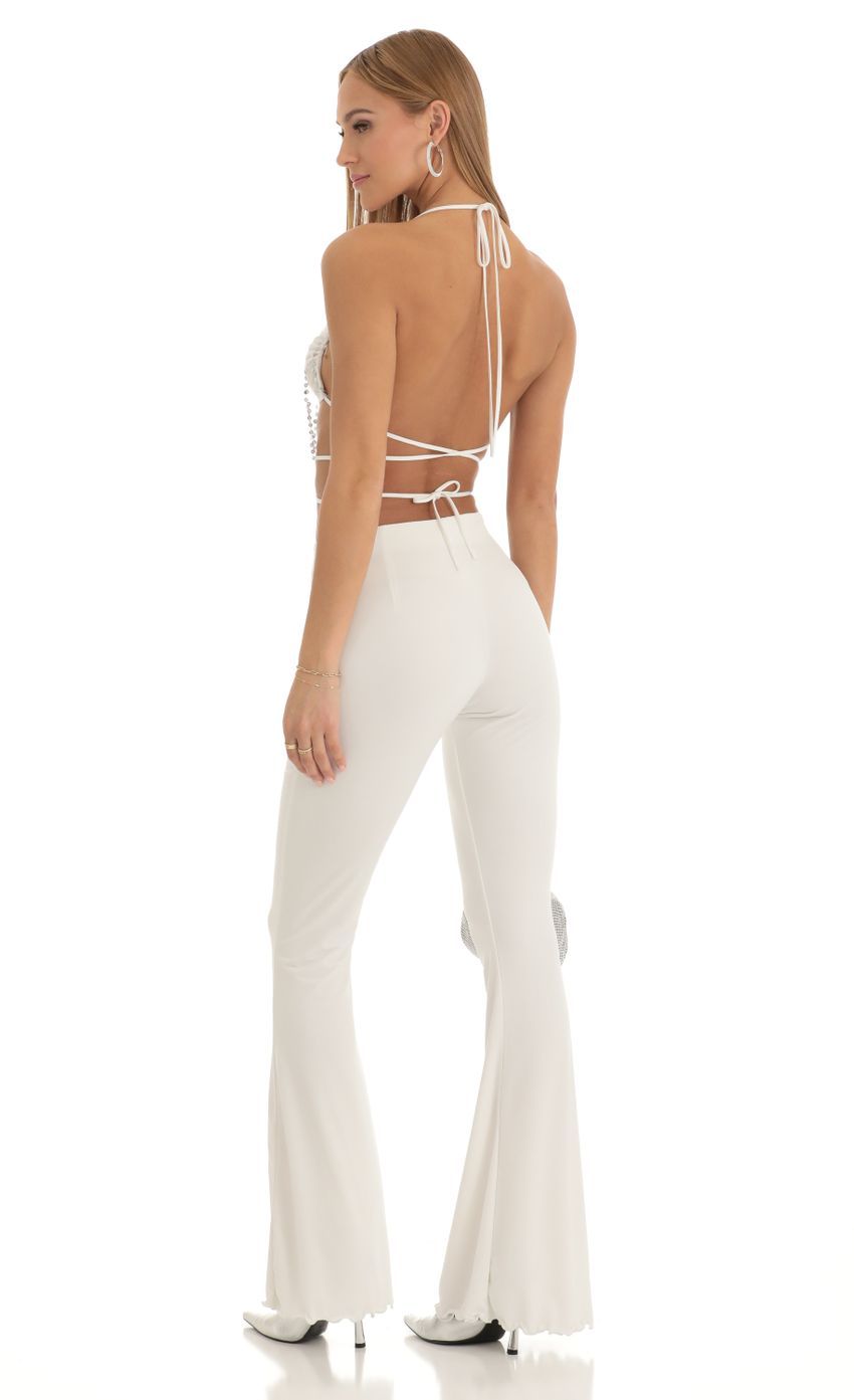 Sequin Two Piece Pant Set in White-Sunny Prom. All rights reserved.