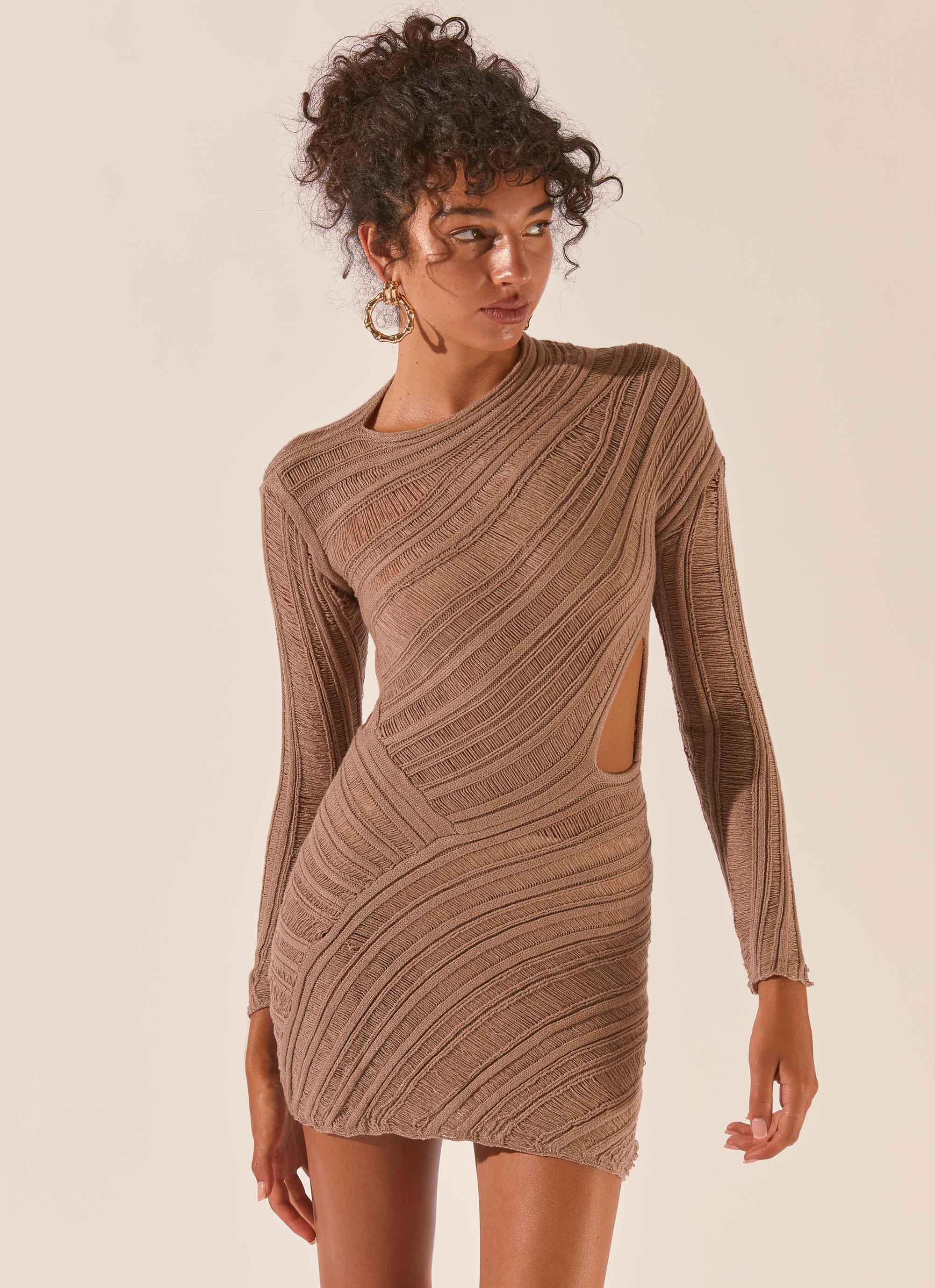 Angels Wing Mini Dress - Taupe-Sunny Prom. All rights reserved.