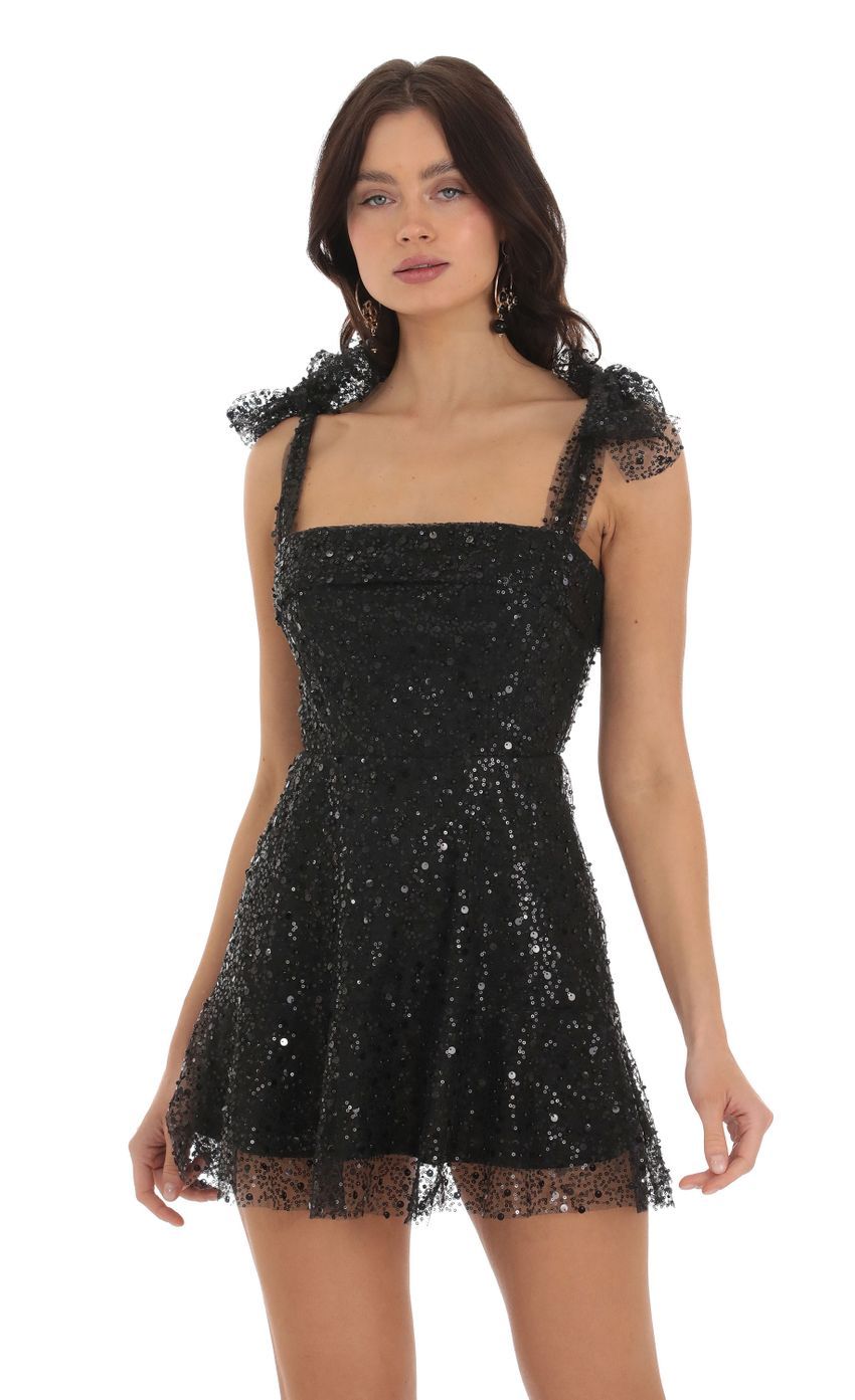 Sequin Mini Dress in Black-Sunny Prom. All rights reserved.