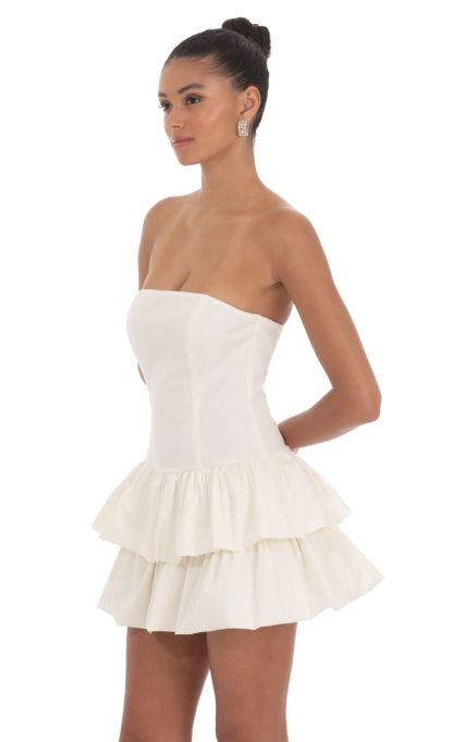 Strapless Corset Bubble Dress in Ivory-Sunny Prom. All rights reserved.