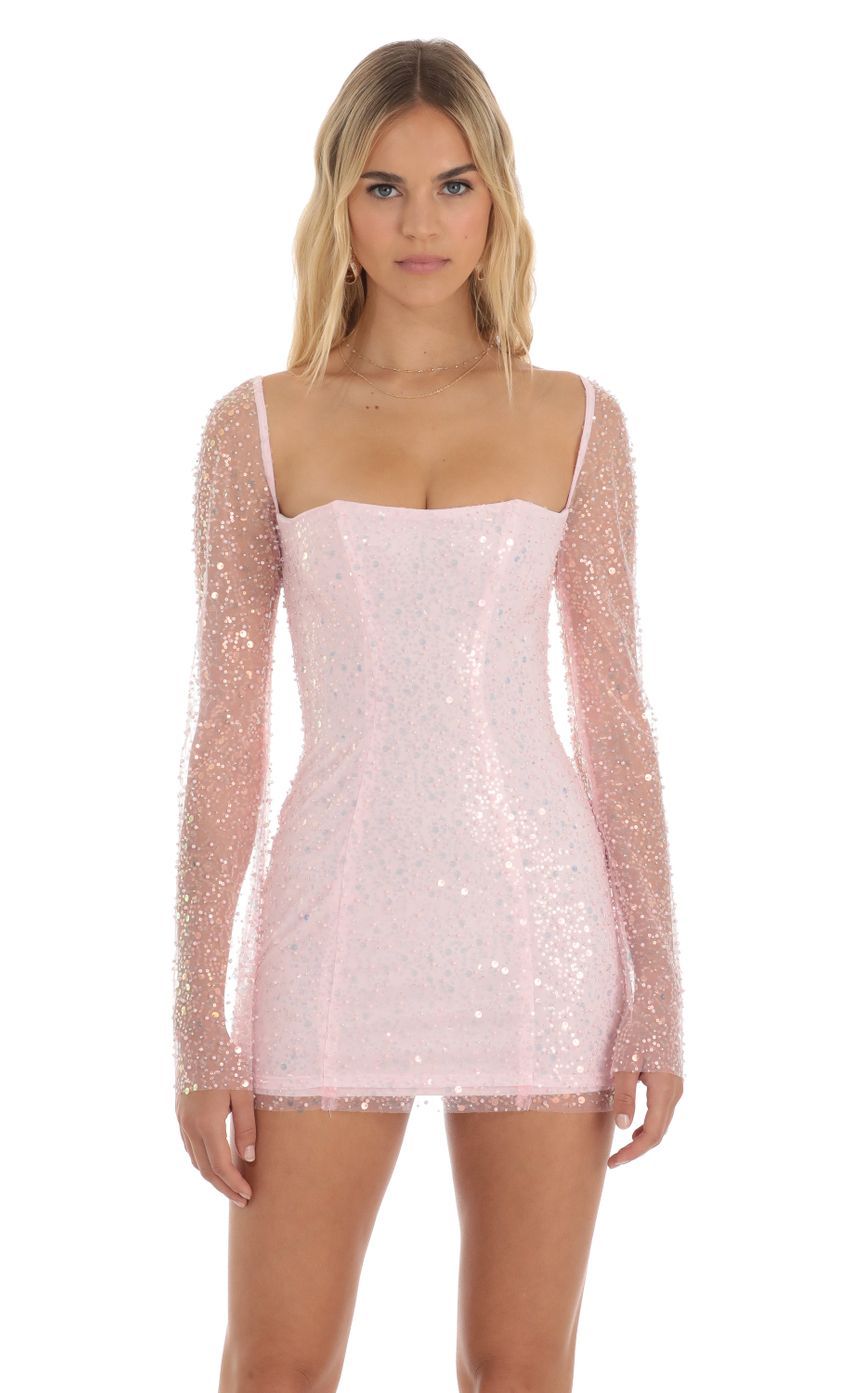 Sequin Corset Dress in Pink-Sunny Prom. All rights reserved.