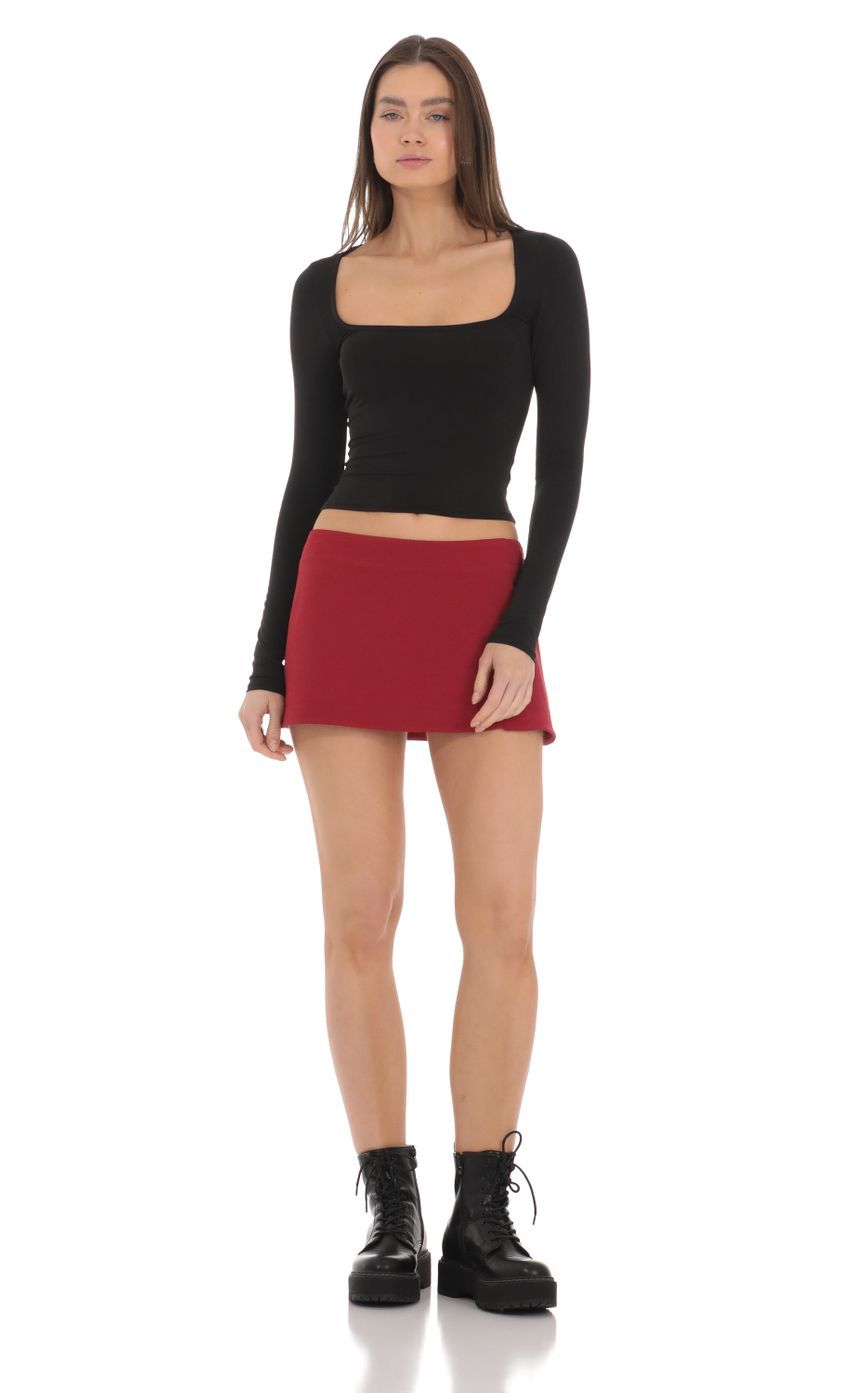 Scoop Neck Long Sleeve Top in Black-Sunny Prom. All rights reserved.