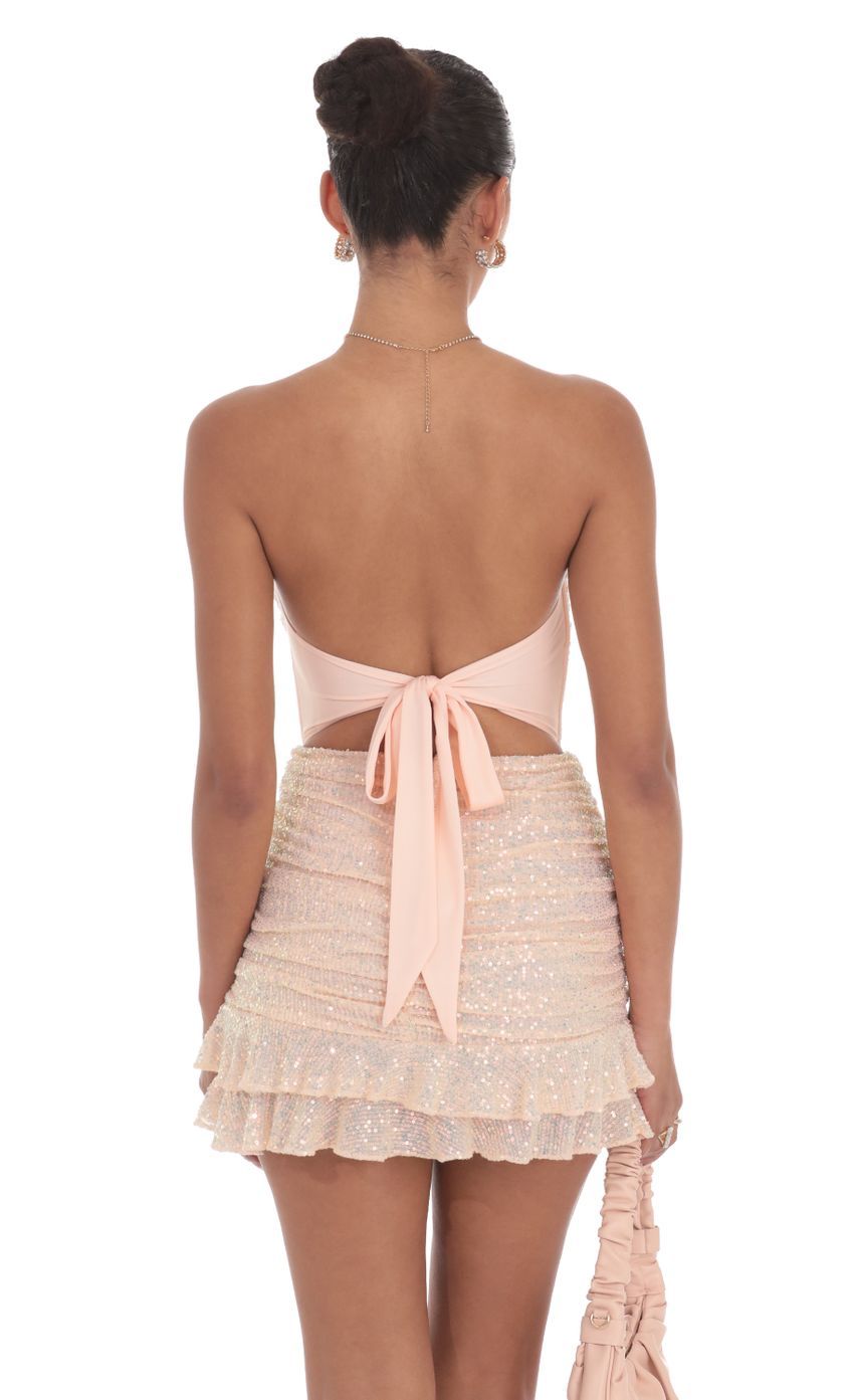 Sequin Ruched Bodycon Dress in Pink-Sunny Prom. All rights reserved.