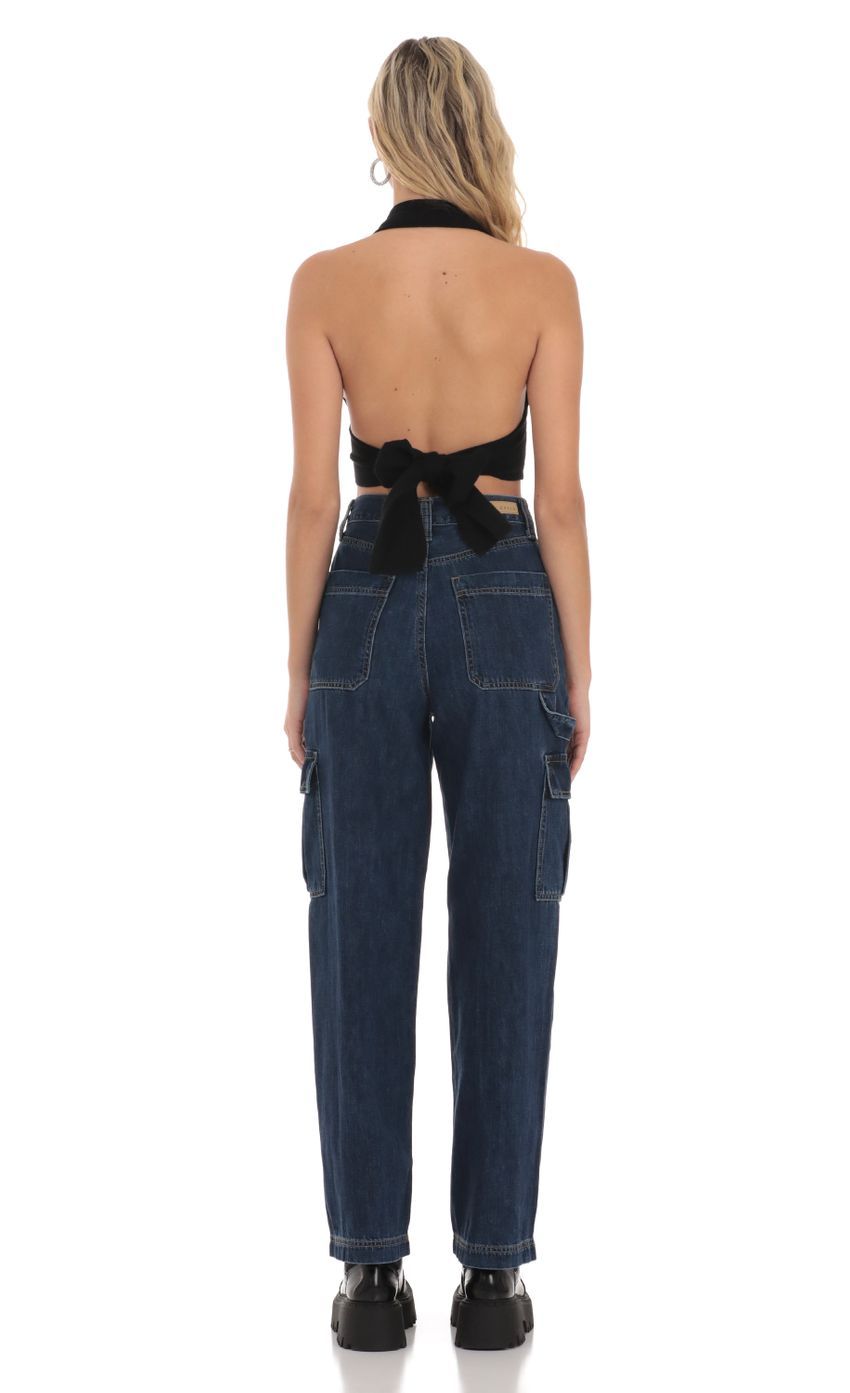 Wide Leg Cargo Jeans in Dark Denim-Sunny Prom. All rights reserved.