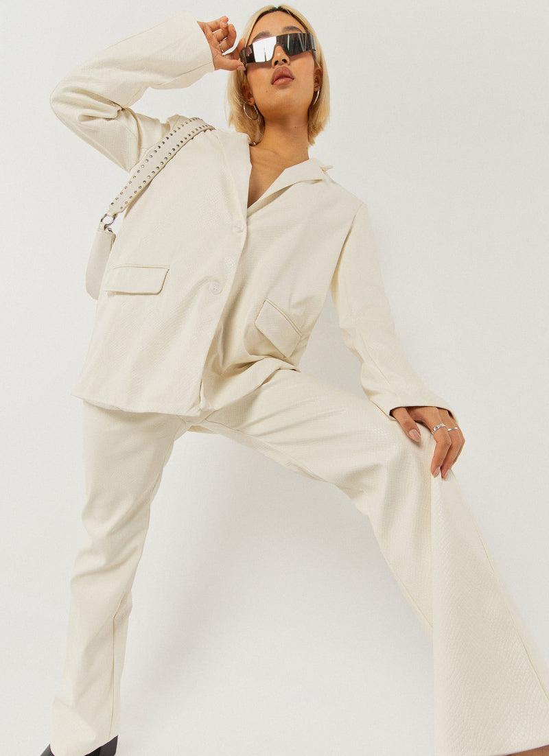 To The Beat Pants - Ivory Snakeskin-Sunny Prom. All rights reserved.