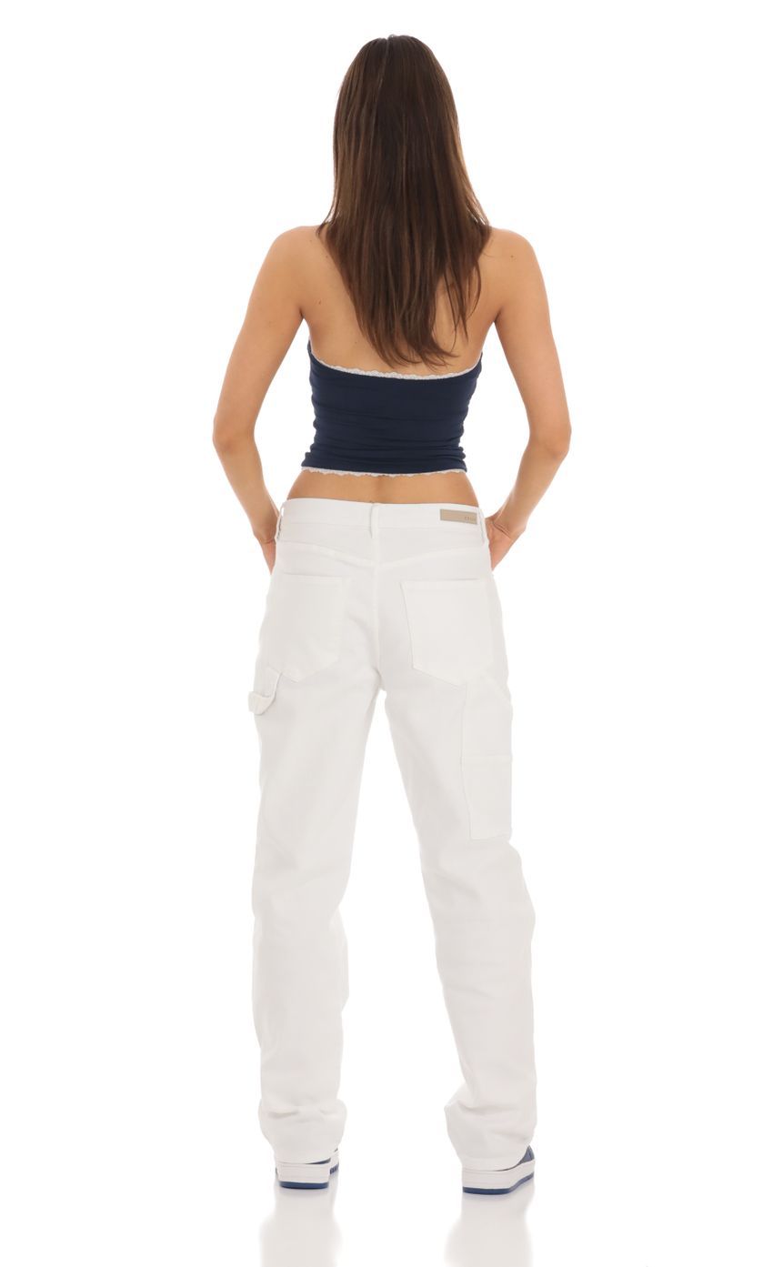Straight Cargo Jeans in White-Sunny Prom. All rights reserved.