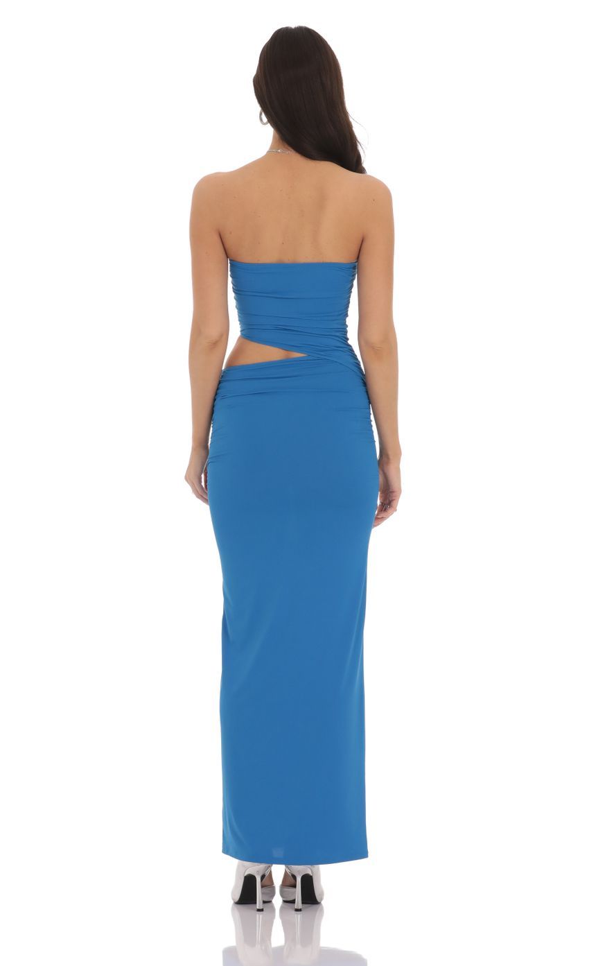 Strapless Cutout Maxi Dress in Blue-Sunny Prom. All rights reserved.