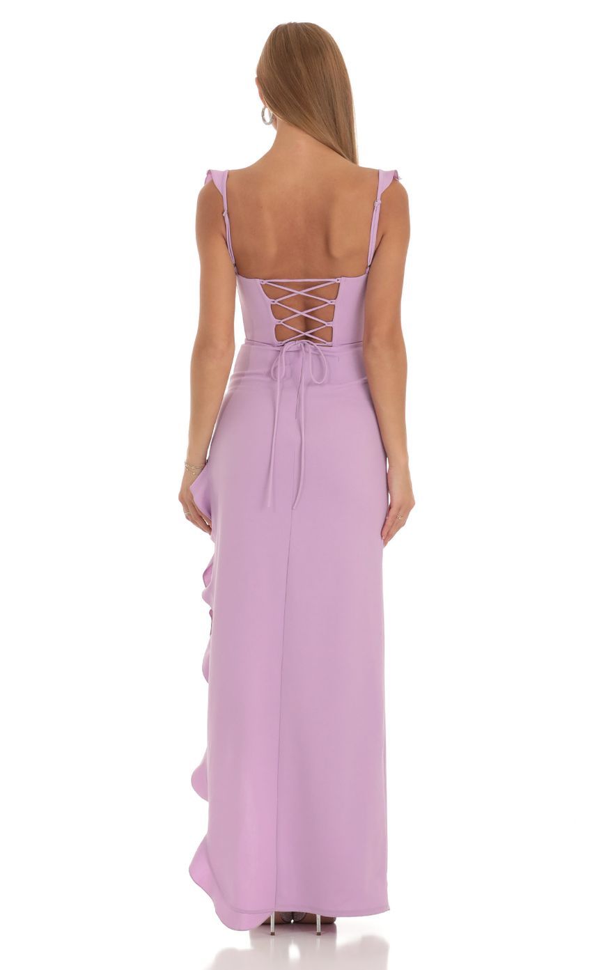 Ruffle Maxi Dress in Lilac-Sunny Prom. All rights reserved.