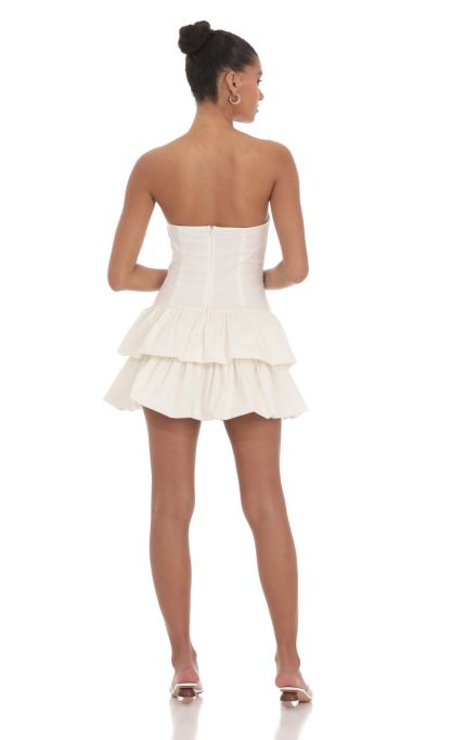 Strapless Corset Bubble Dress in Ivory-Sunny Prom. All rights reserved.