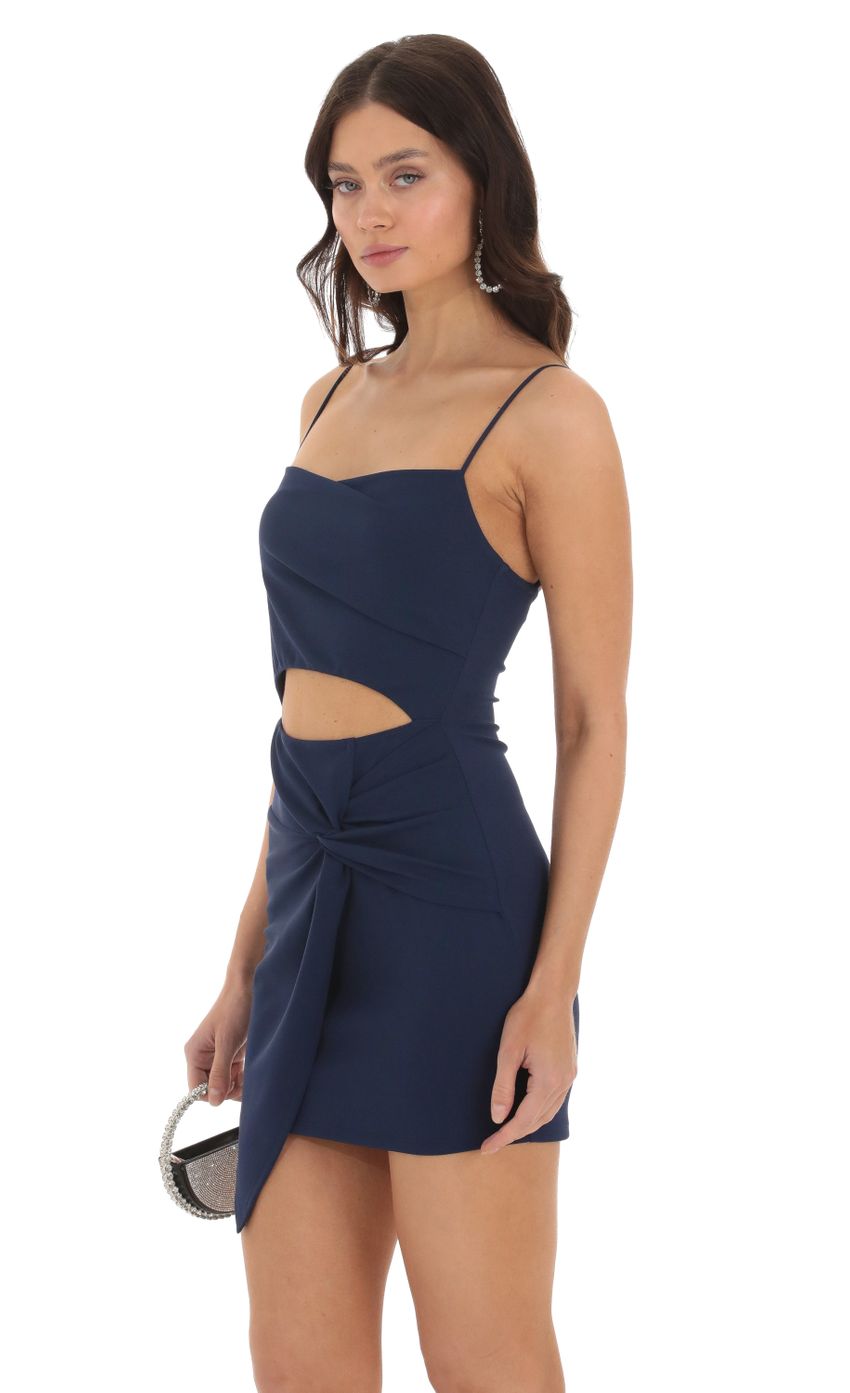 Twist Cutout Dress in Navy-Sunny Prom. All rights reserved.