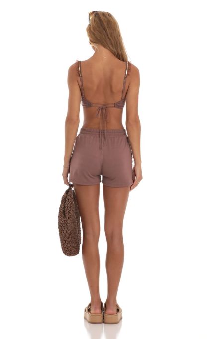 Sequin Ruffle Two Piece Set in Mauve-Sunny Prom. All rights reserved.