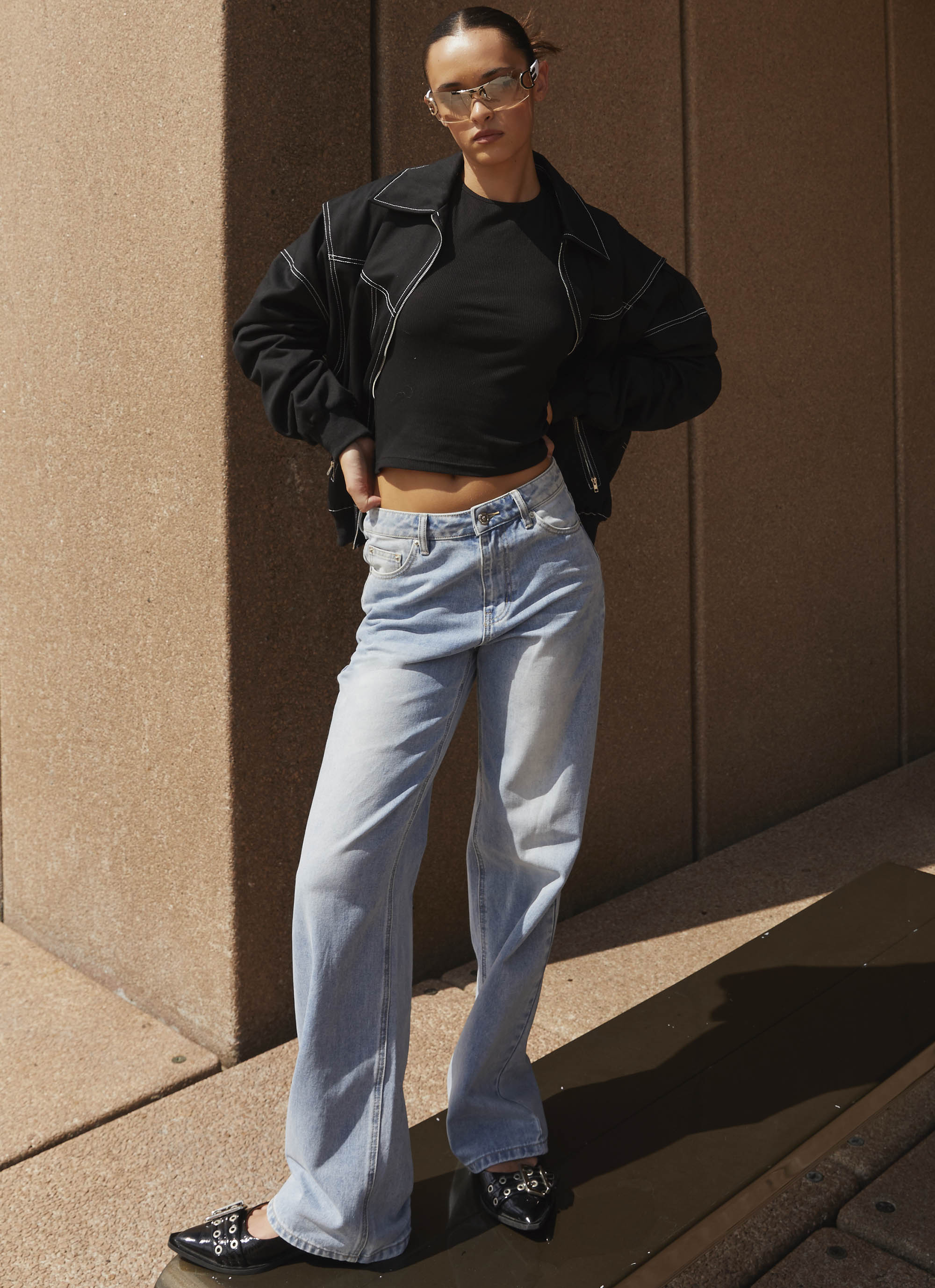 Keanna Low Rise Denim Jeans - Light Blue-Sunny Prom. All rights reserved.