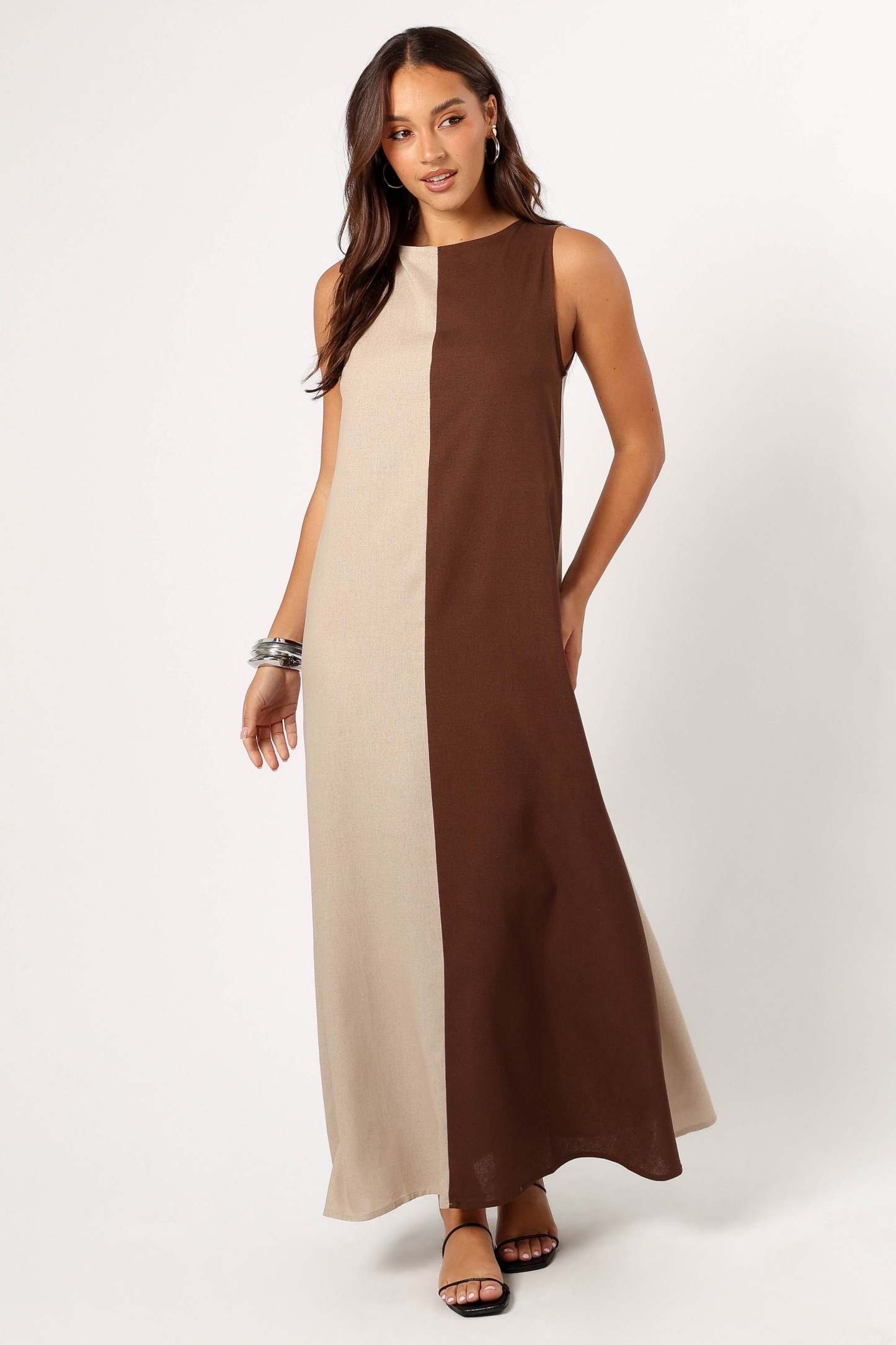 Lindi Maxi Dress - Brown/Beige-Sunny Prom