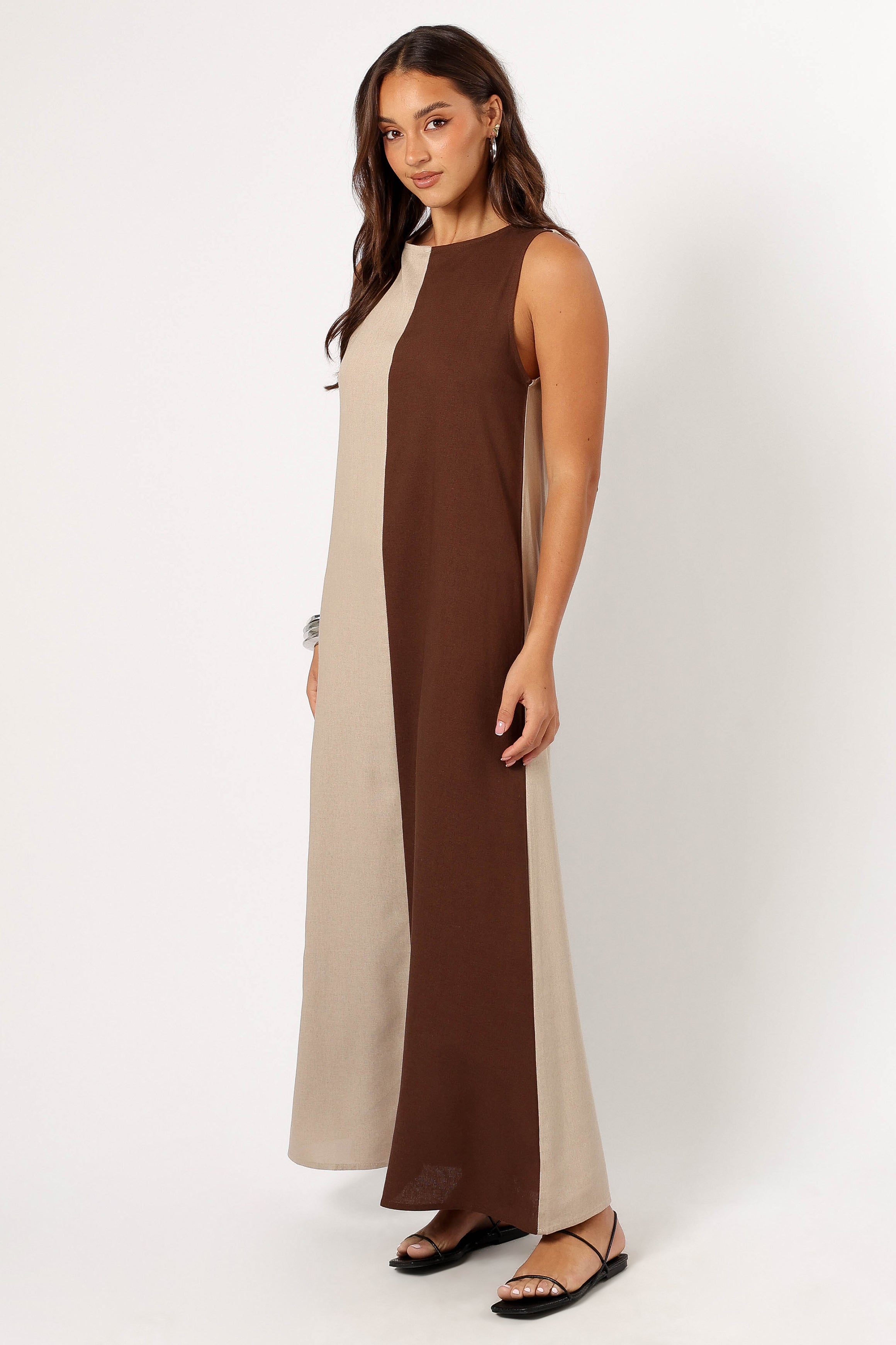 Lindi Maxi Dress - Brown/Beige-Sunny Prom