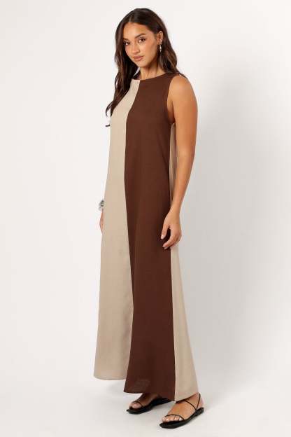 Lindi Maxi Dress - Brown/Beige-Sunny Prom