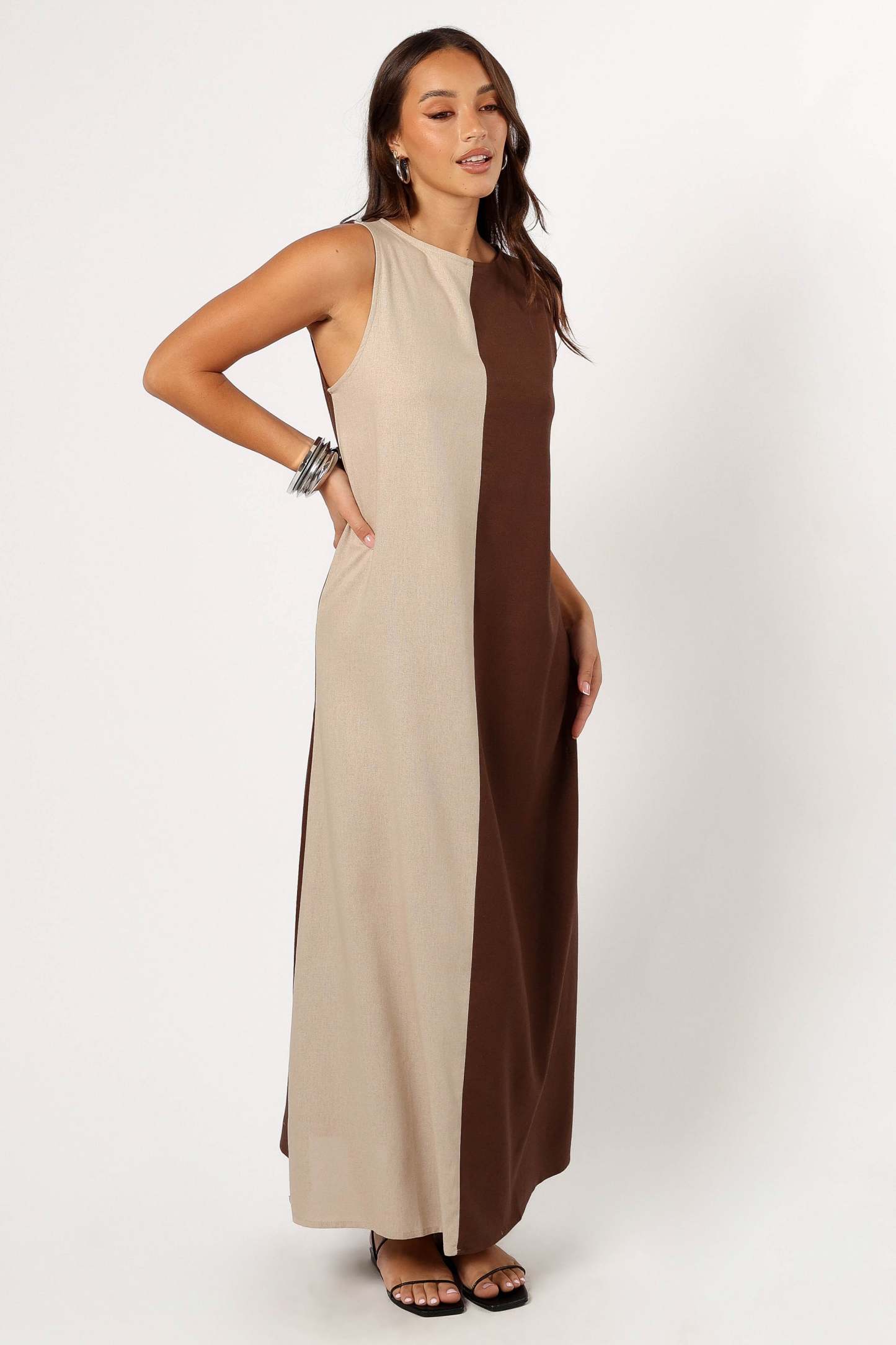 Lindi Maxi Dress - Brown/Beige-Sunny Prom