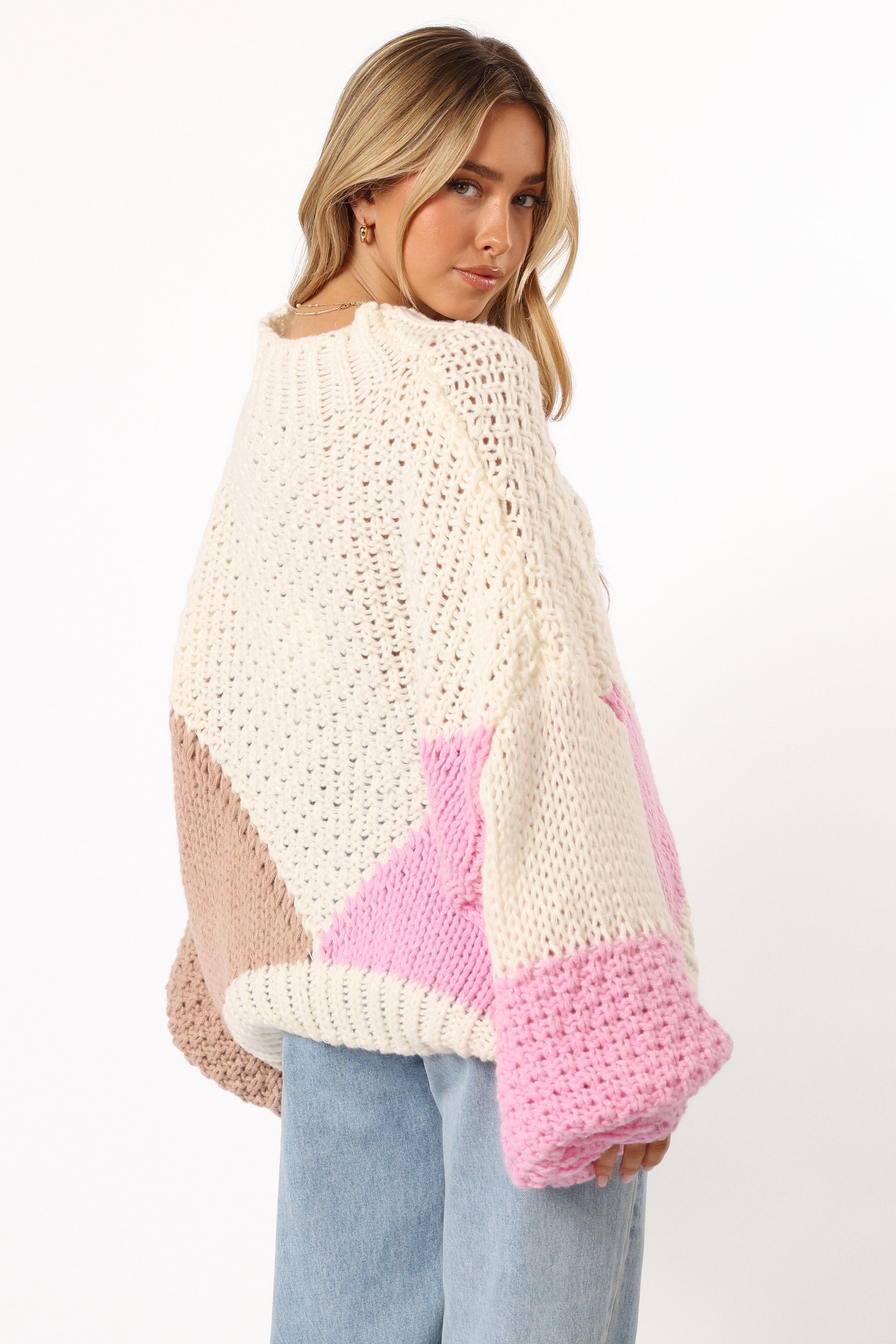 Koda Pattern Knit Sweater - Pink Multi-Sunny Prom
