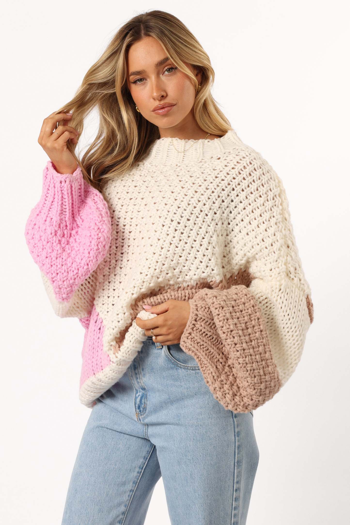 Koda Pattern Knit Sweater - Pink Multi-Sunny Prom