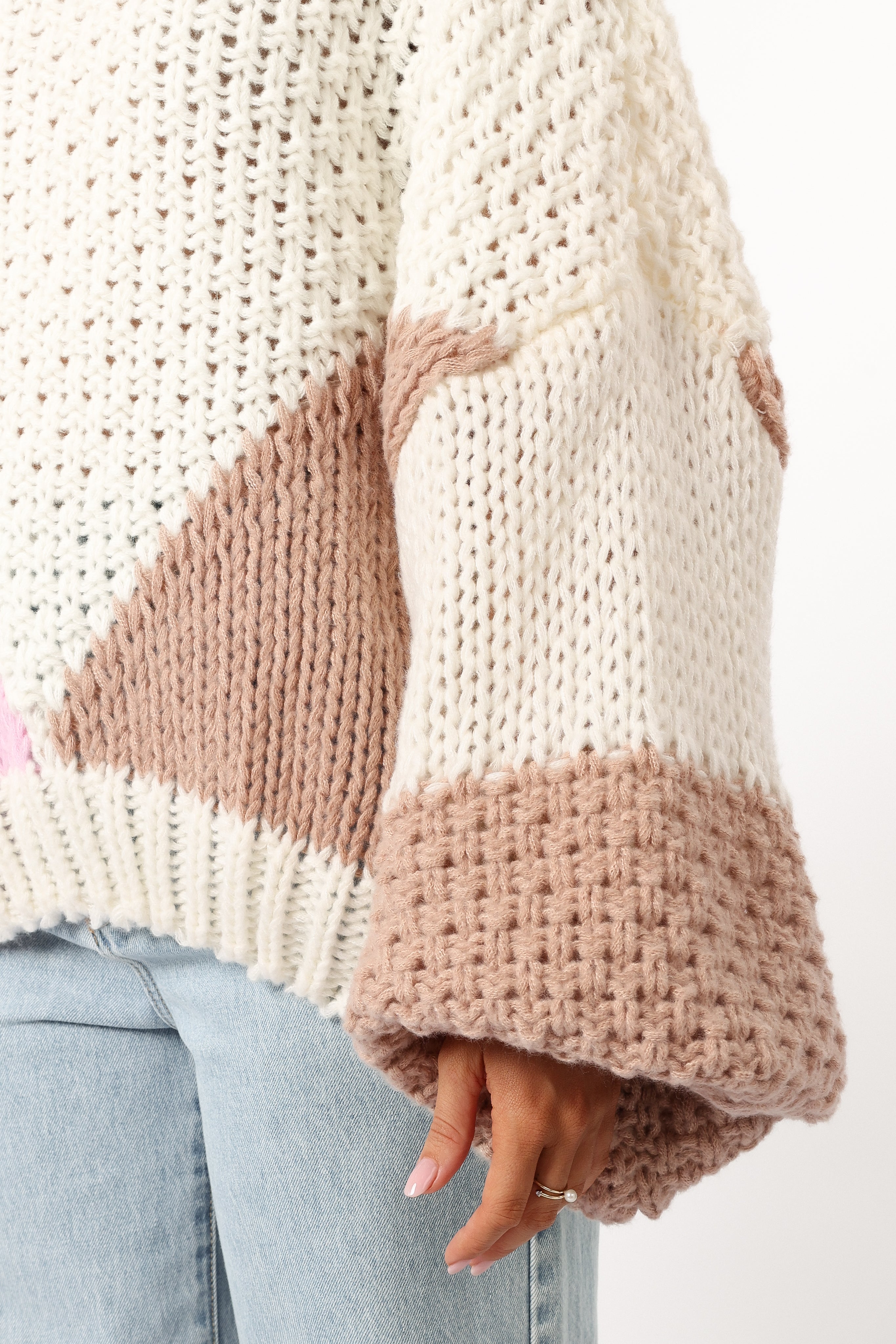 Koda Pattern Knit Sweater - Pink Multi-Sunny Prom