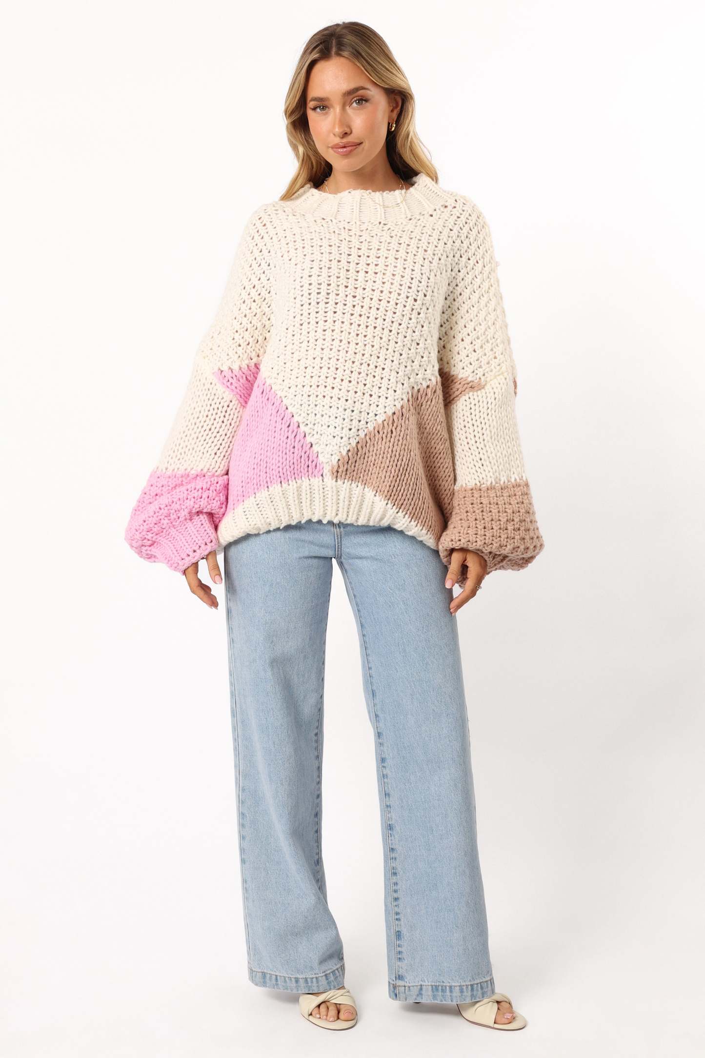 Koda Pattern Knit Sweater - Pink Multi-Sunny Prom