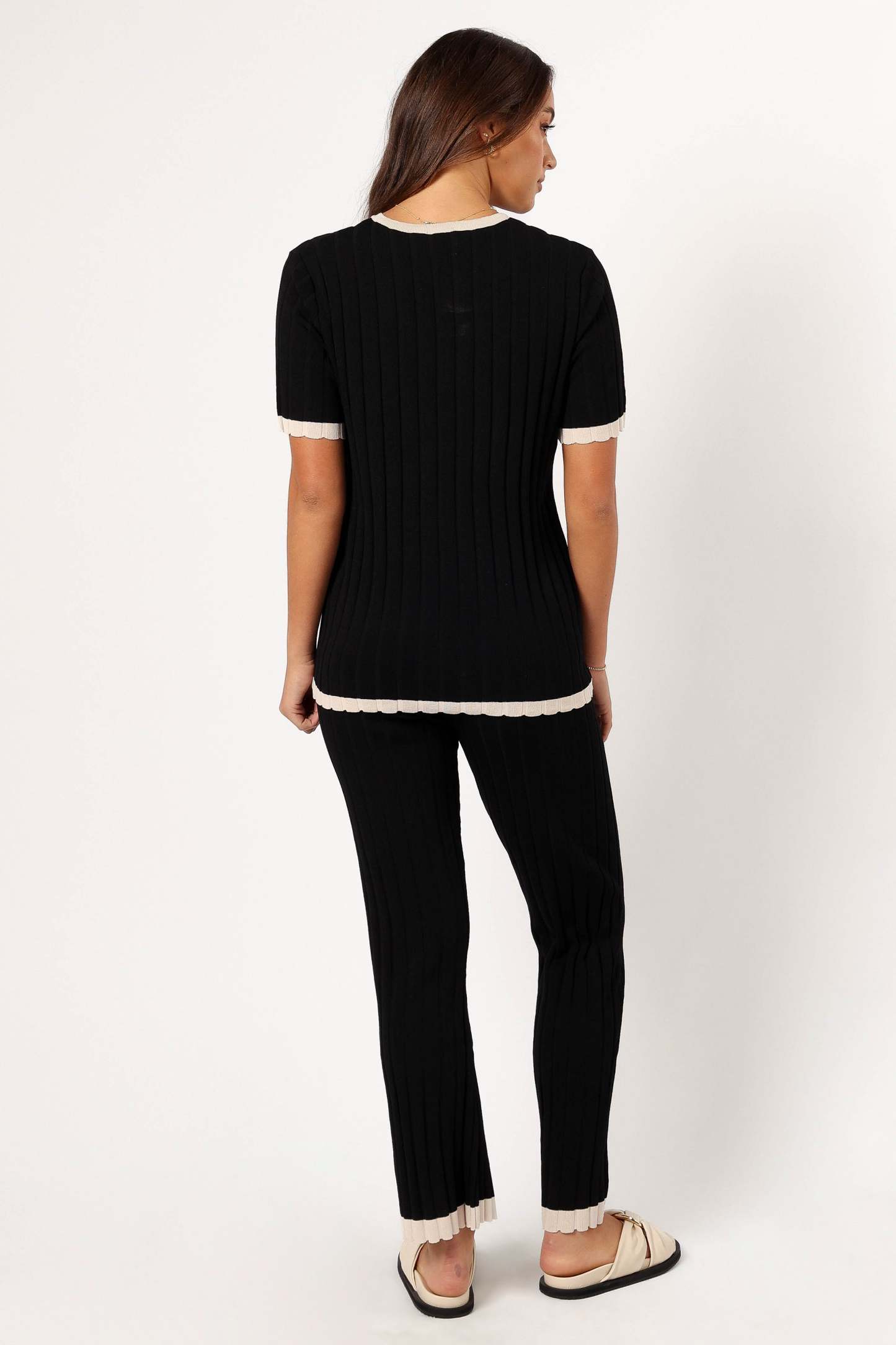 Henrie Knit Set - Black Beige-Sunny Prom