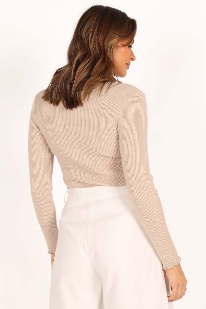 Kya Knit Top - Beige-Sunny Prom