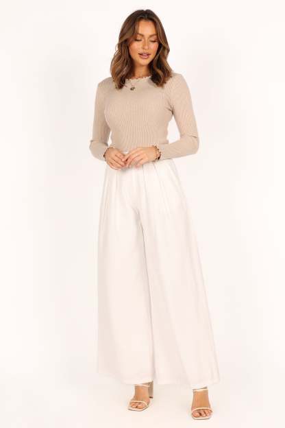 Kya Knit Top - Beige-Sunny Prom