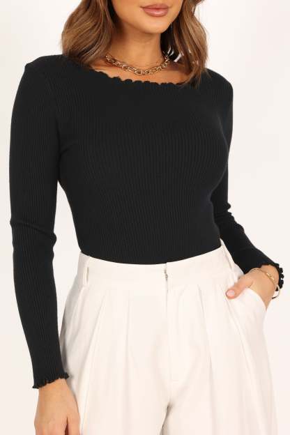 Kya Knit Top - Black-Sunny Prom