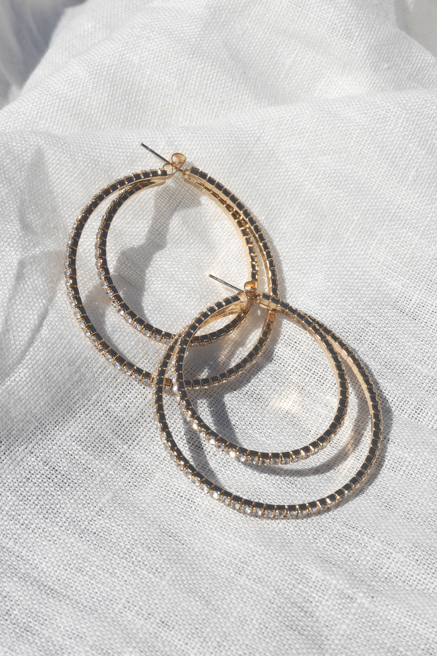 Dancer Double Hoop Earrings - Gold-Sunny Prom
