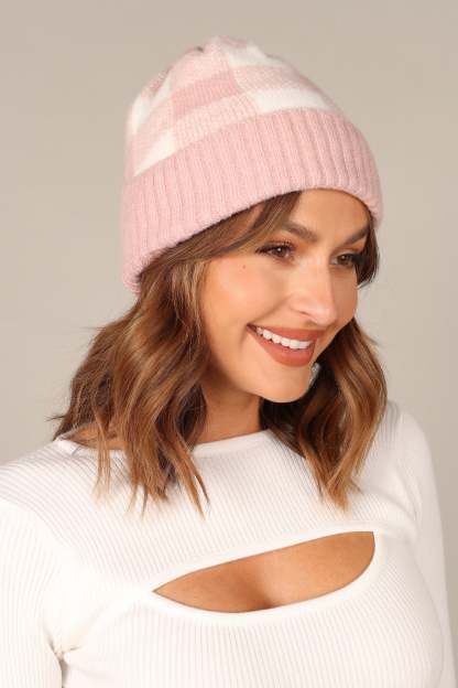Elena Beanie - Pink Gingham-Sunny Prom