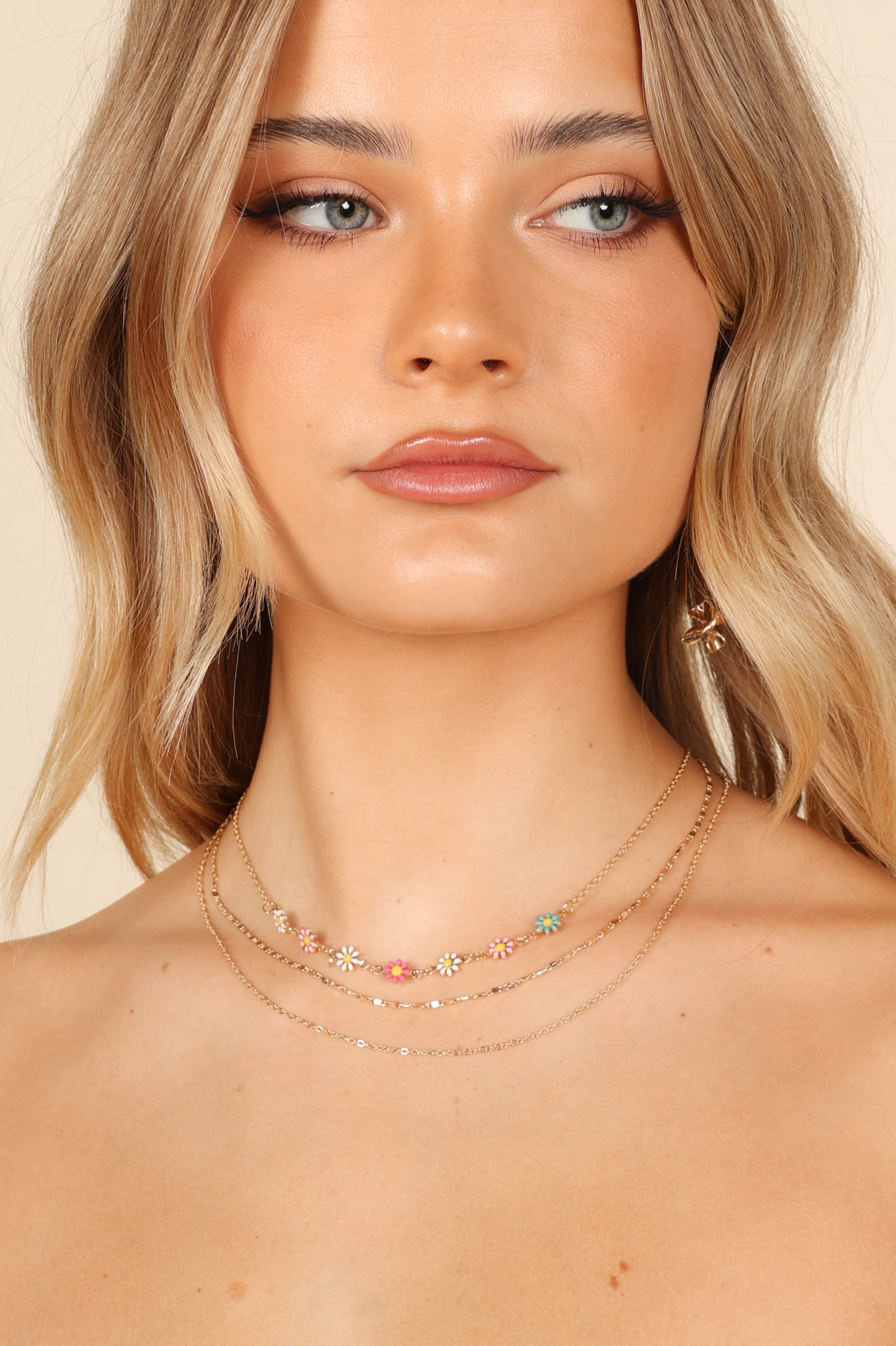 Ellody Flower Necklace Set - Gold-Sunny Prom