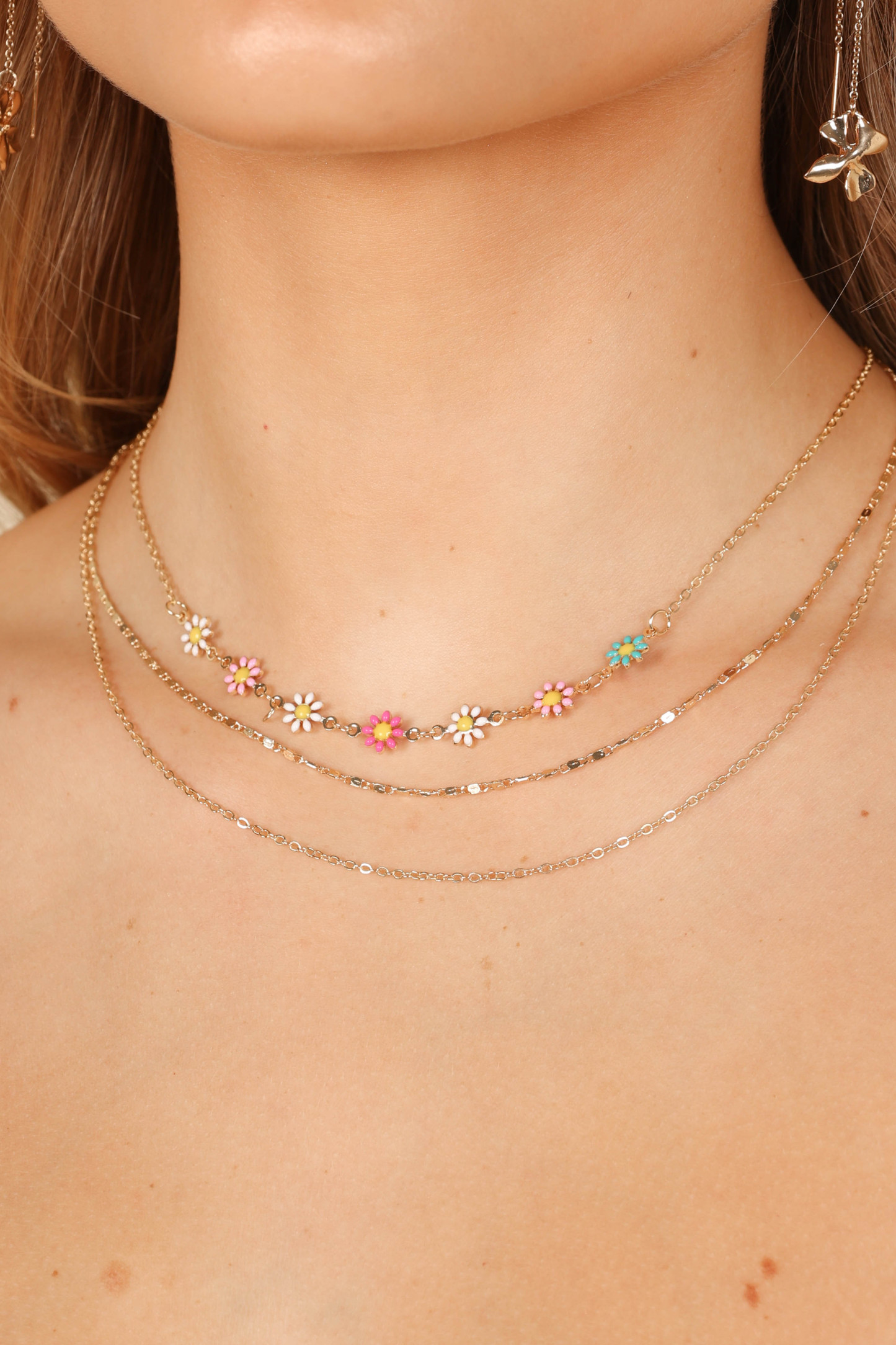 Ellody Flower Necklace Set - Gold-Sunny Prom