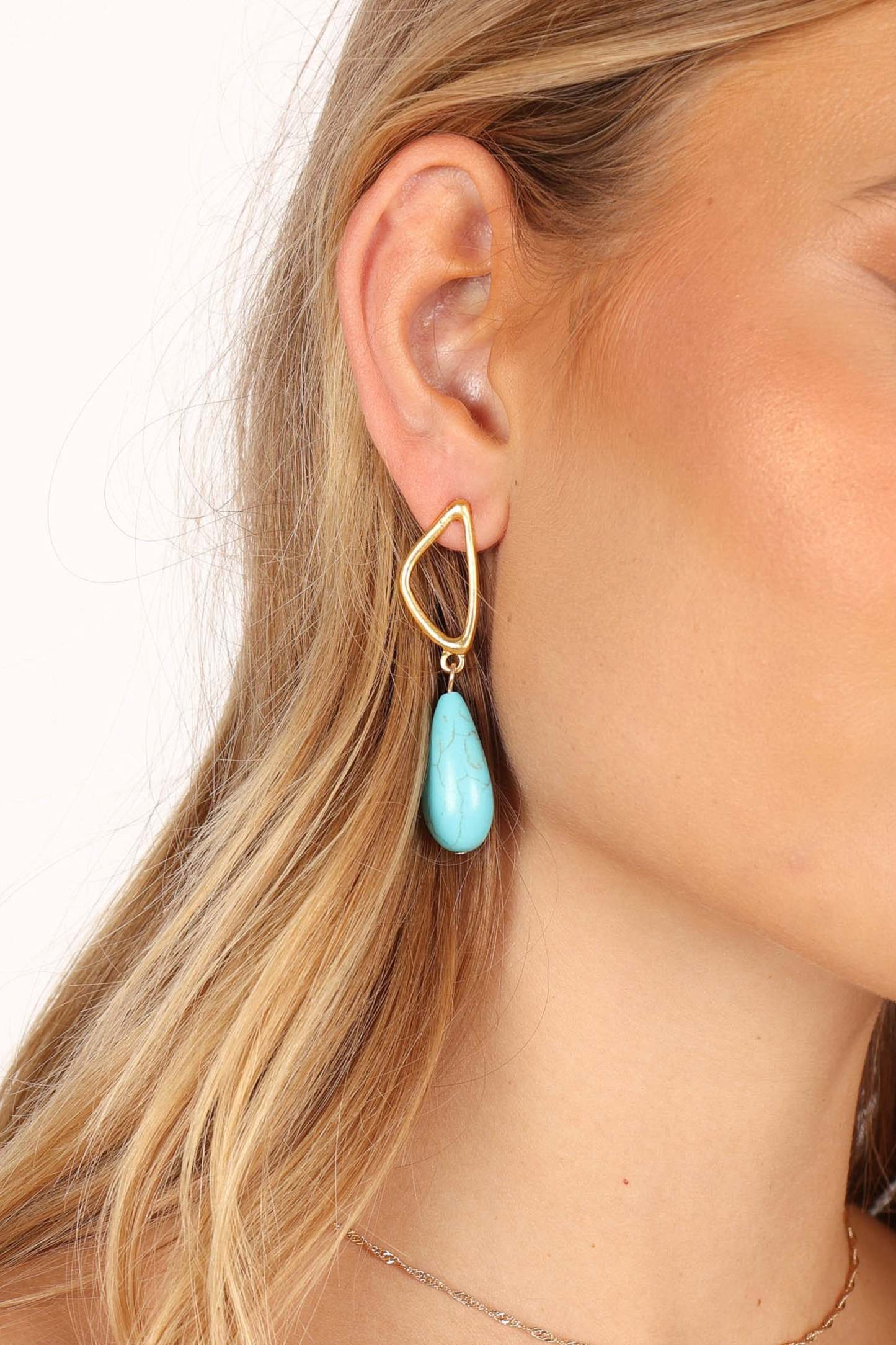 Isabella Turquoise Earrings - Gold-Sunny Prom
