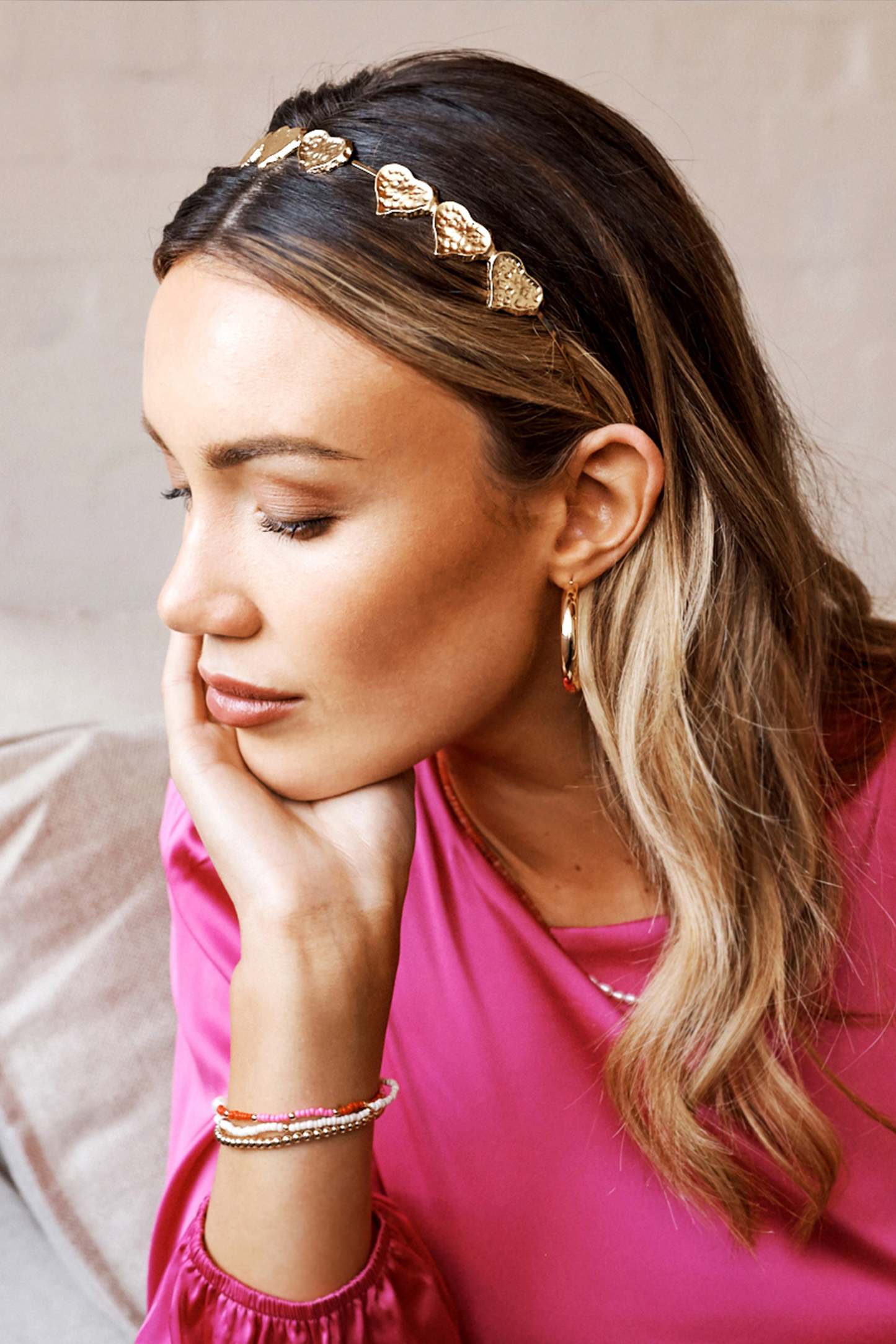 Mi Amore Headband - Gold-Sunny Prom