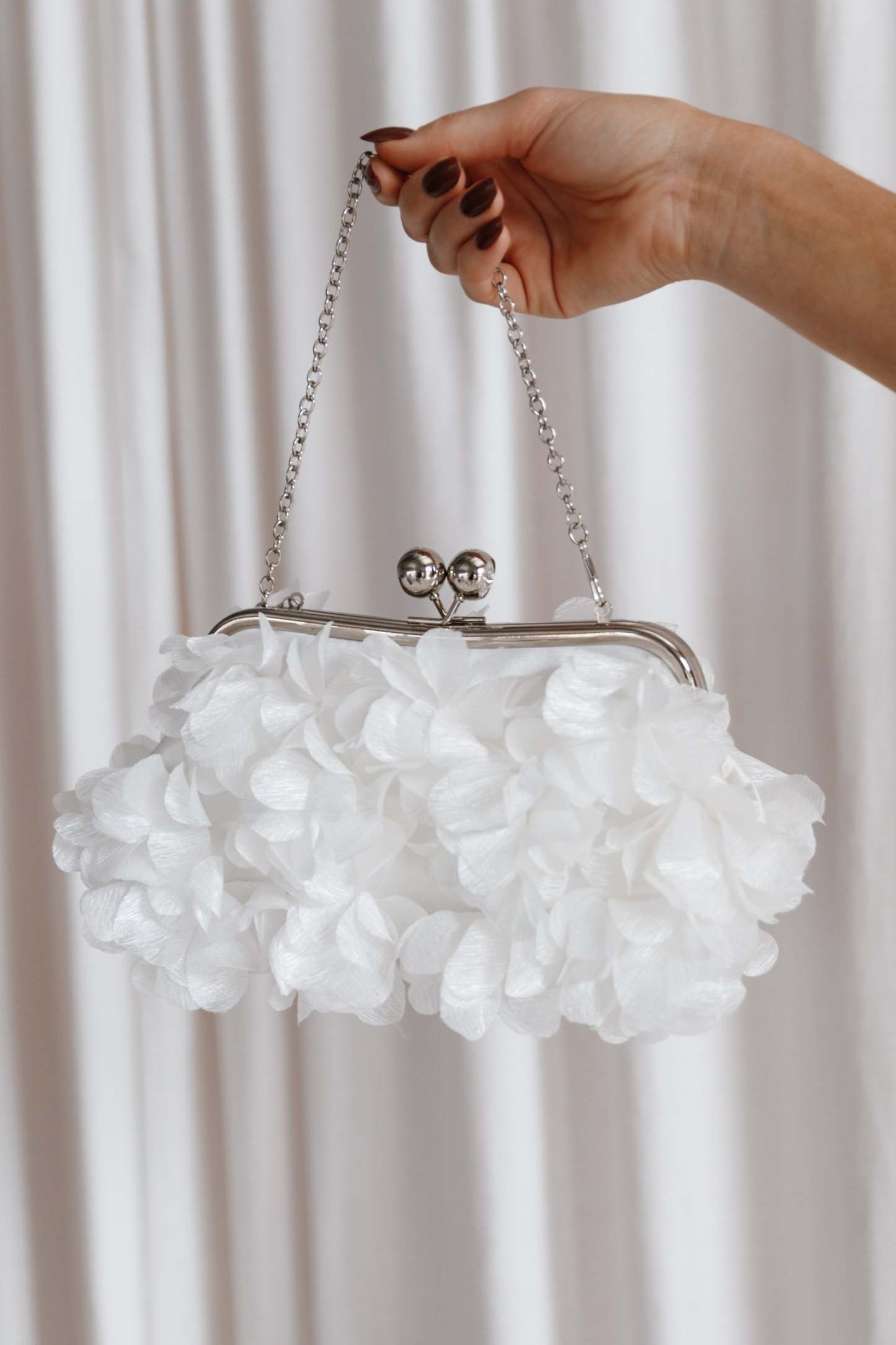 Mon Amour Floral Clutch - White-Sunny Prom