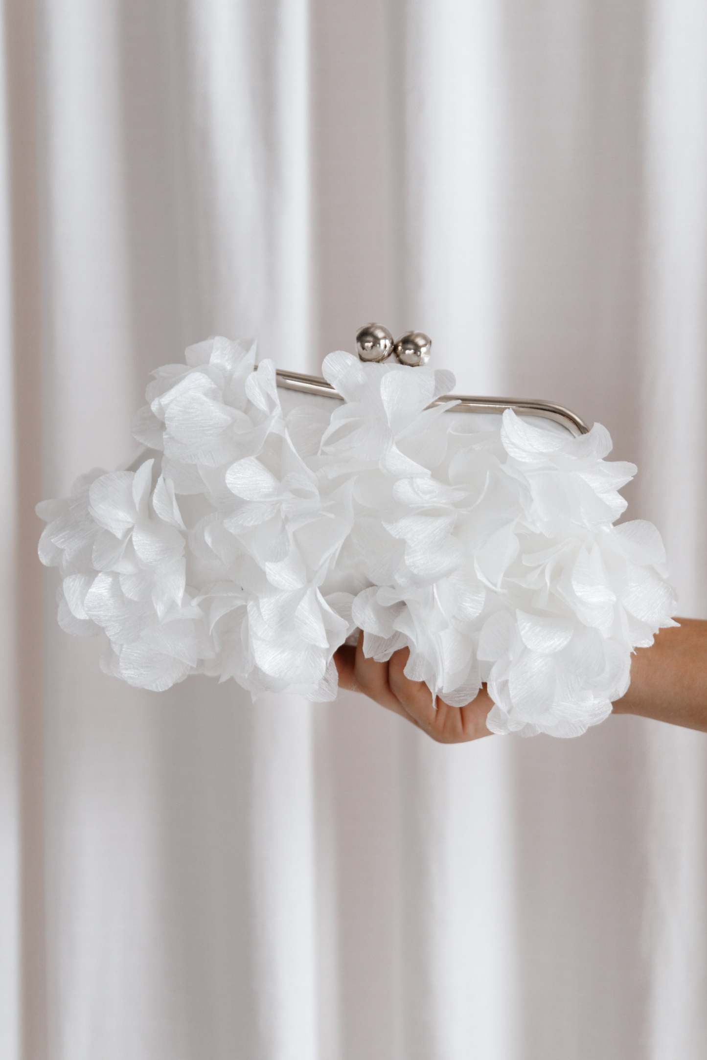 Mon Amour Floral Clutch - White-Sunny Prom