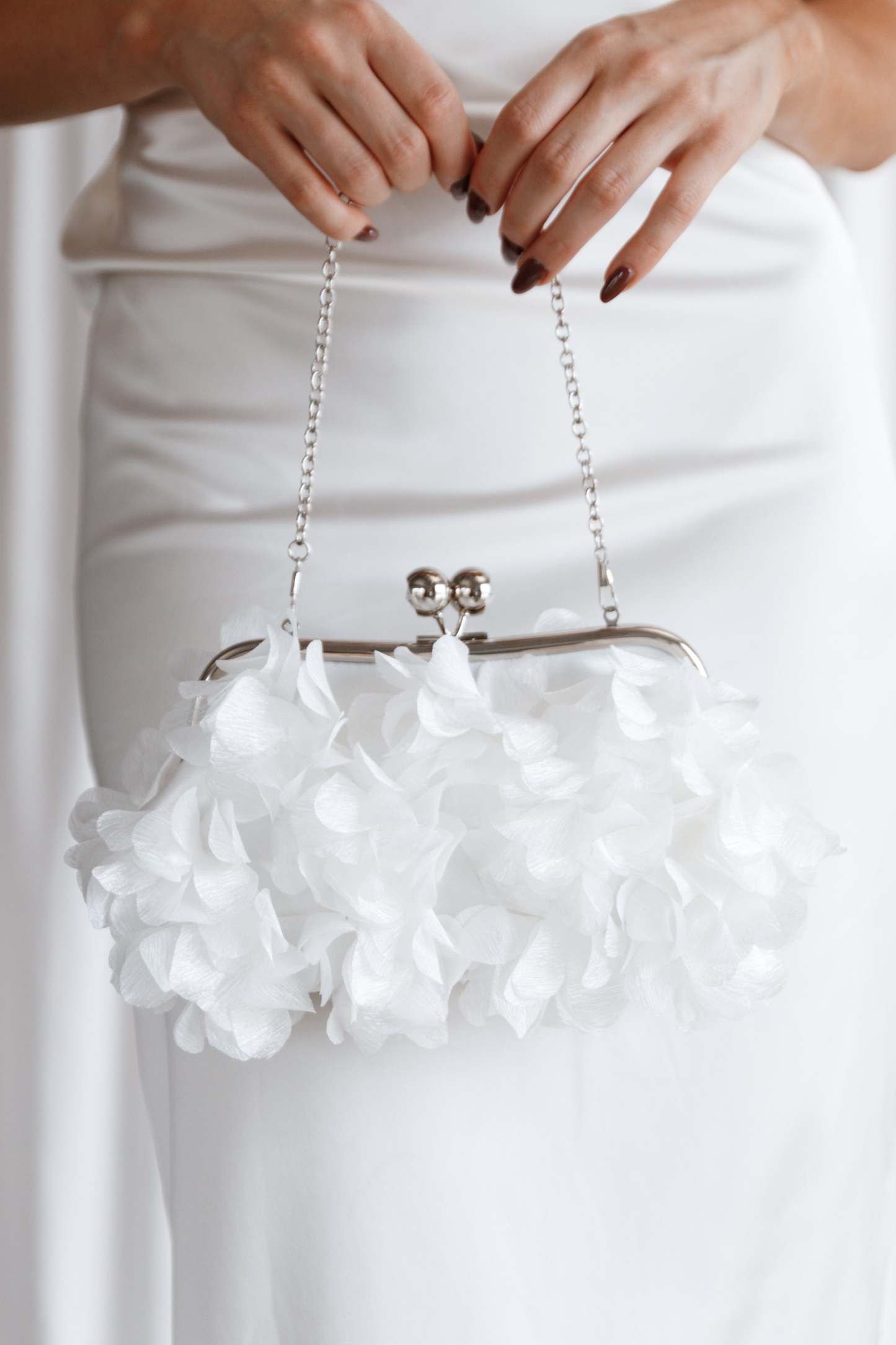 Mon Amour Floral Clutch - White-Sunny Prom