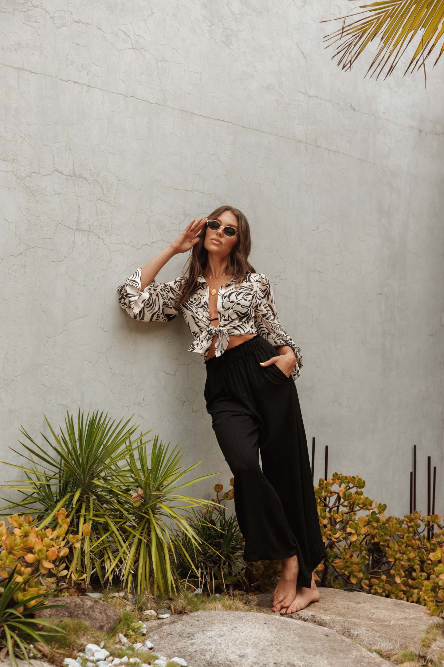 Eleanor High Waisted Pants - Black-Sunny Prom