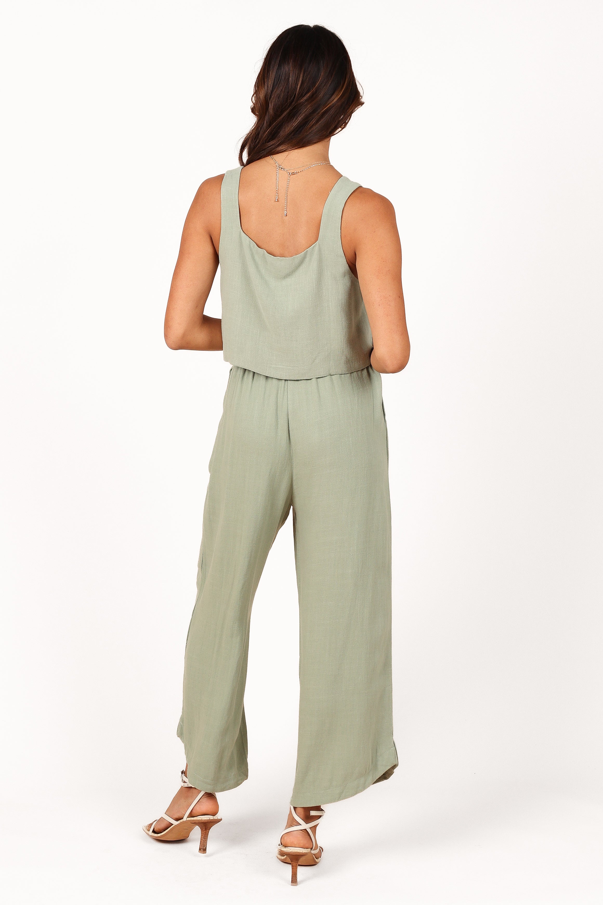 Eleanor High Waisted Pants - Green-Sunny Prom