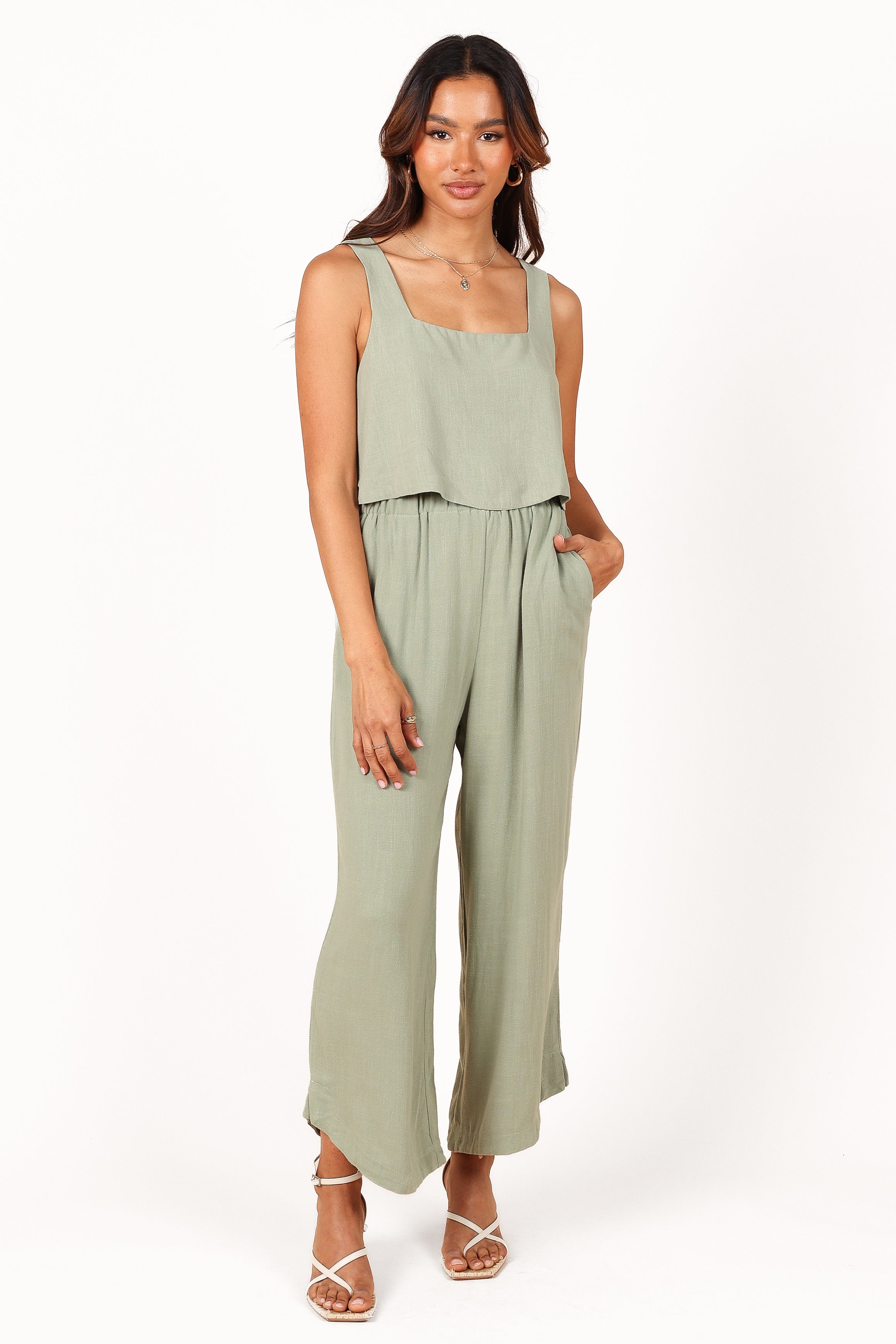 Eleanor High Waisted Pants - Green-Sunny Prom