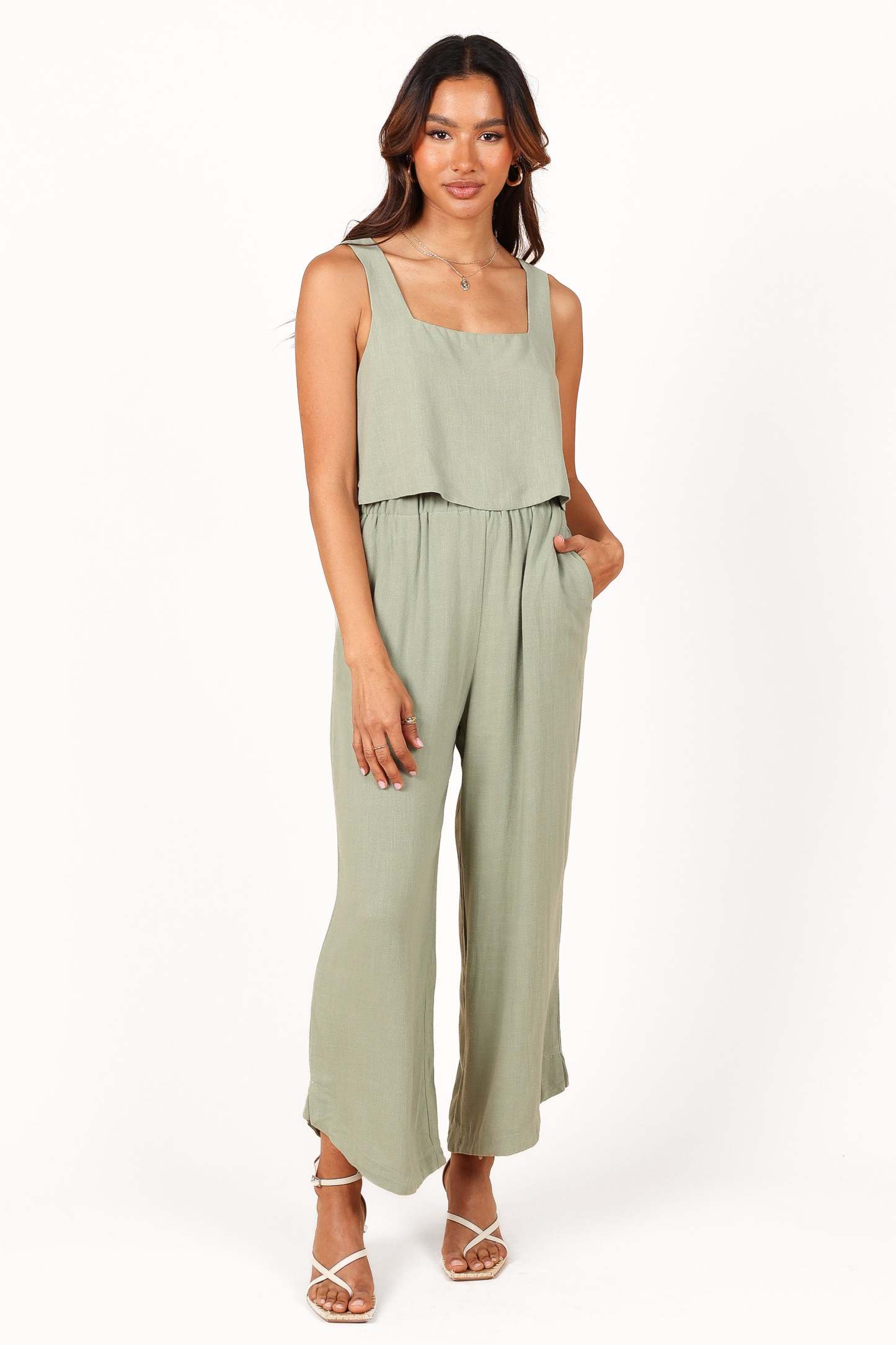 Eleanor High Waisted Pants - Green-Sunny Prom