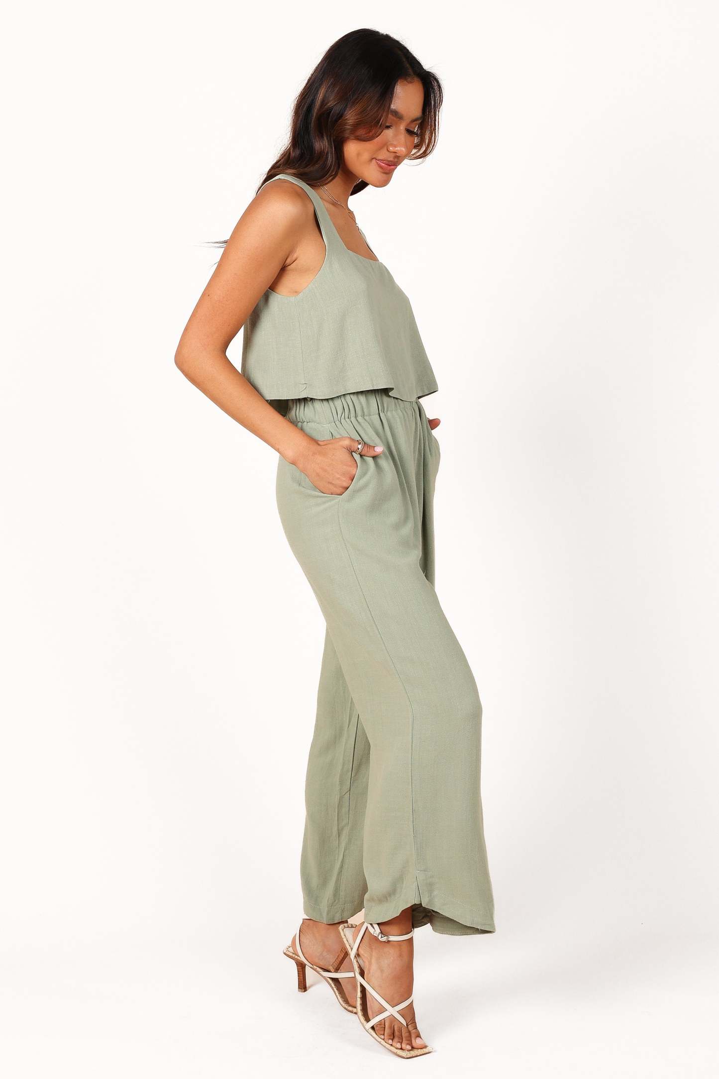 Eleanor High Waisted Pants - Green-Sunny Prom