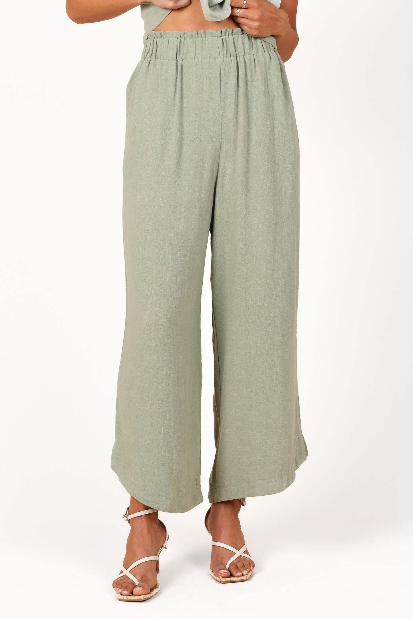 Eleanor High Waisted Pants - Green-Sunny Prom