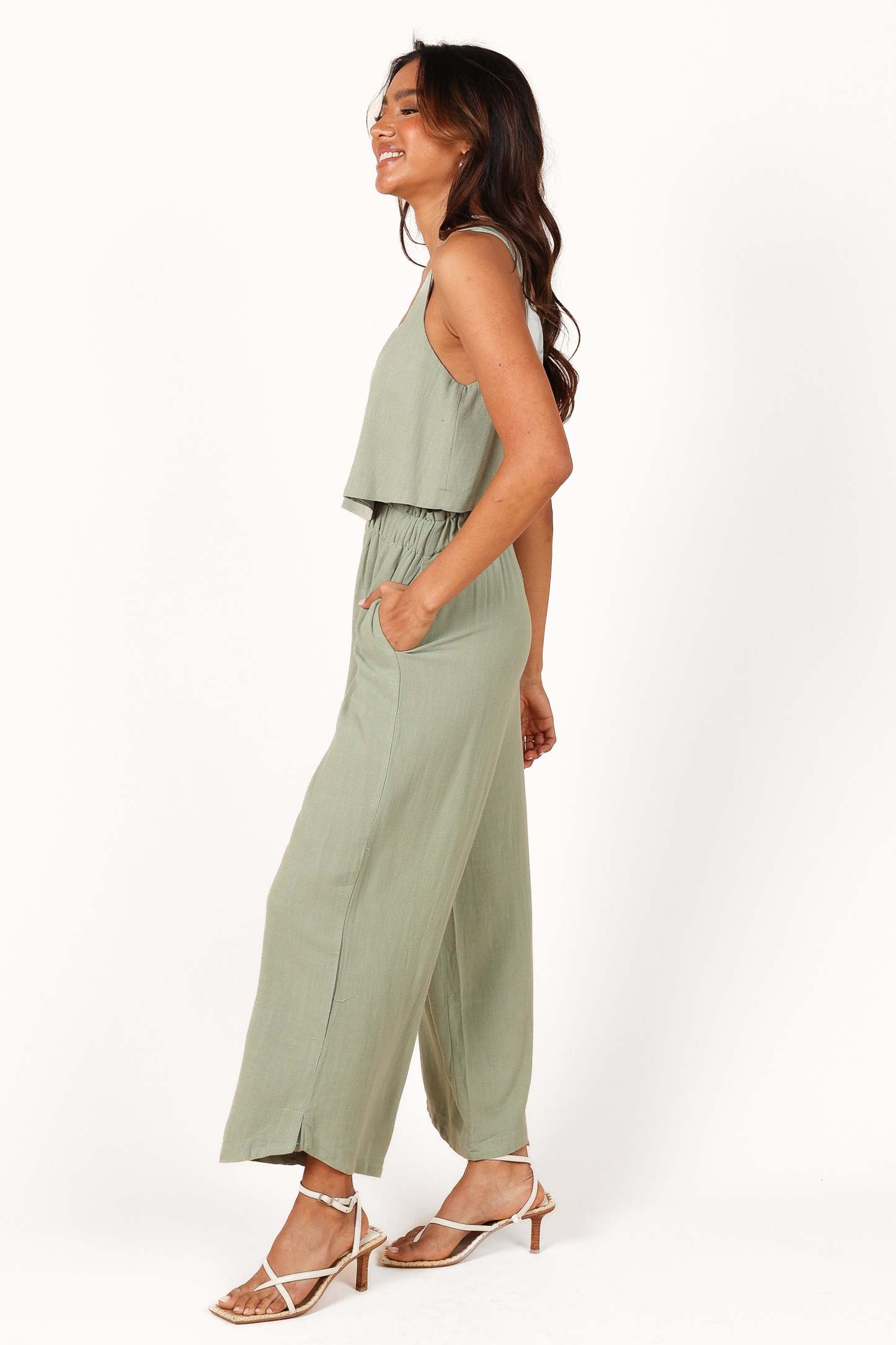 Eleanor High Waisted Pants - Green-Sunny Prom